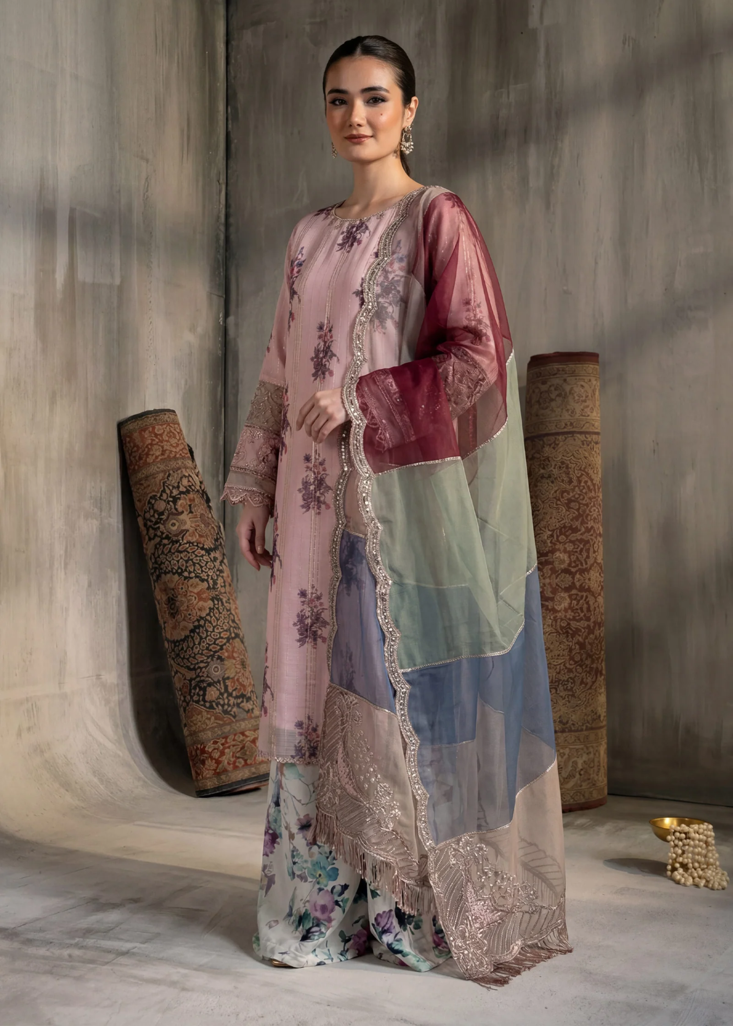 manaar Kurta Set in Pink