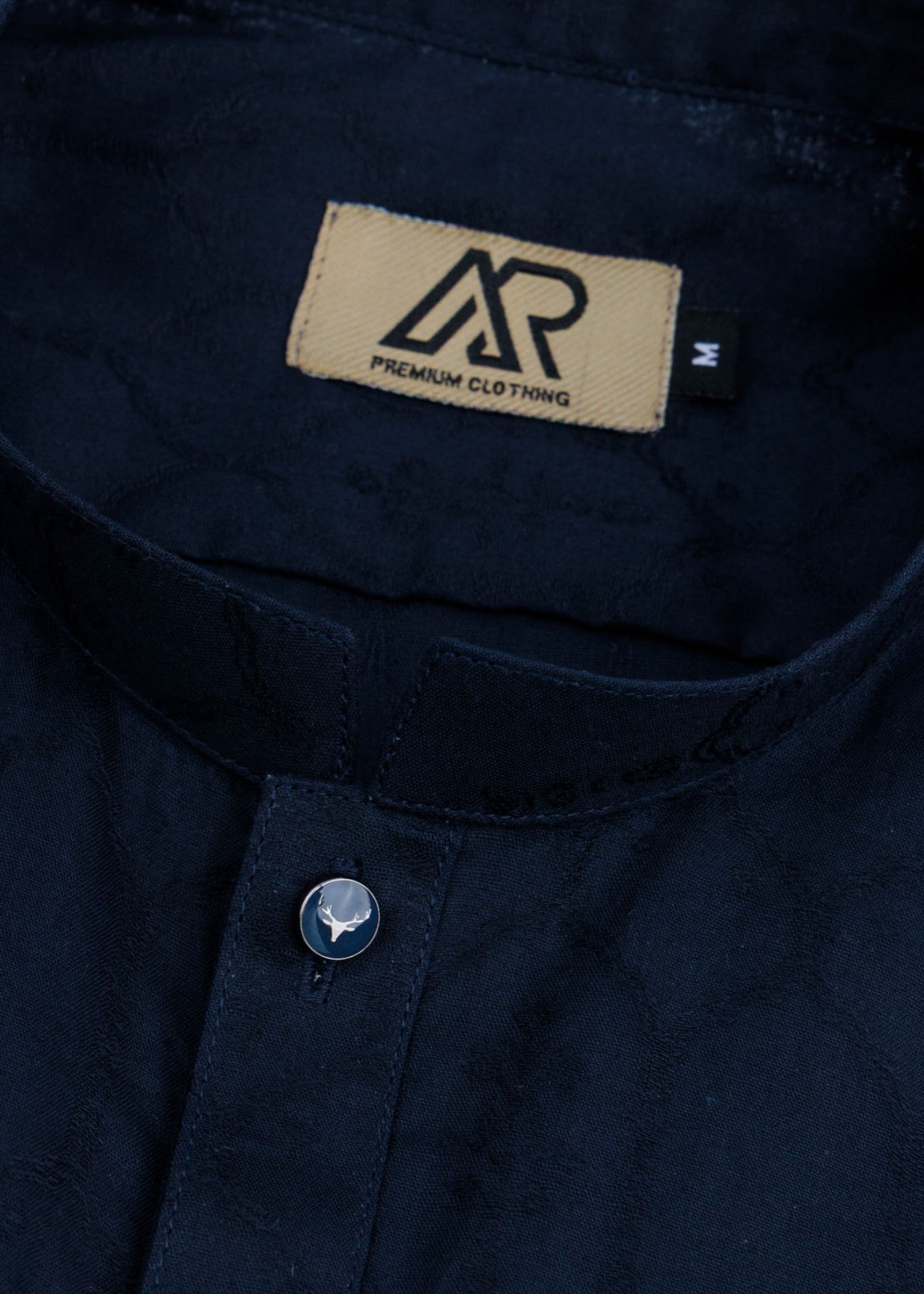 cotton jacquard Kurta in Navy blue