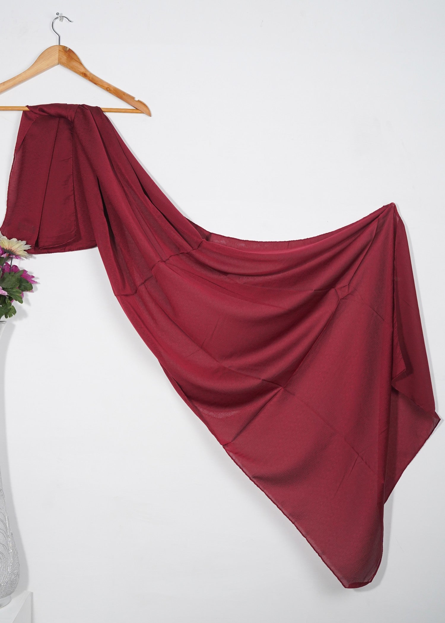 silk Hijab in Maroon