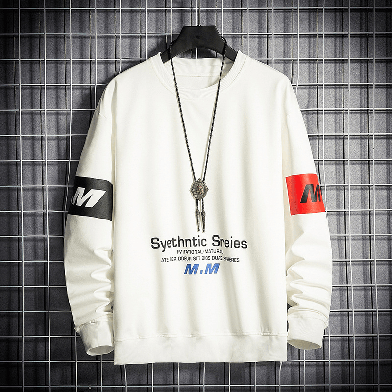 Autumn Loose Letter Printed Sweater Men'S Long Sleeved Sweater