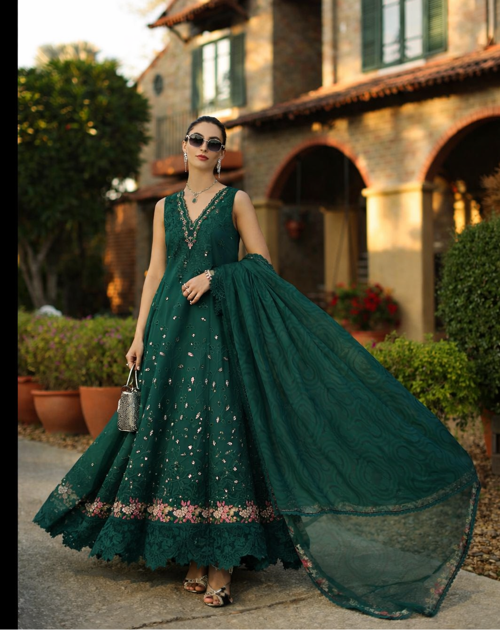 Luxury Eid Schiffli Laserkari Lawn – D6 - B - Zelina