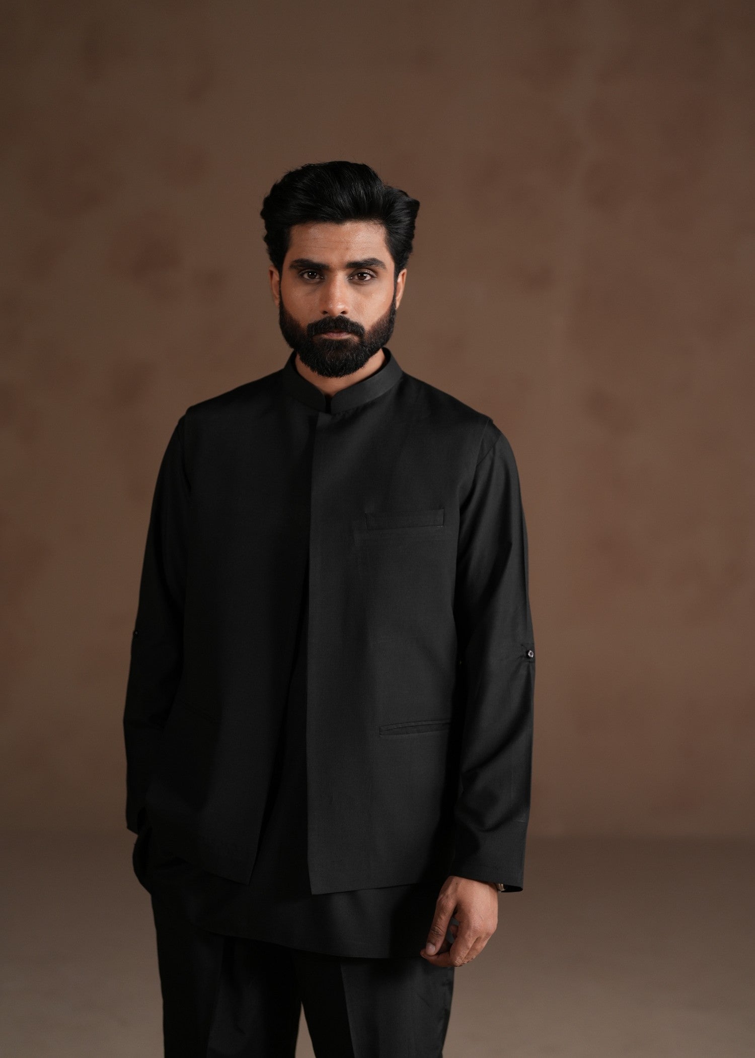 pure boski Kurta Set in Black