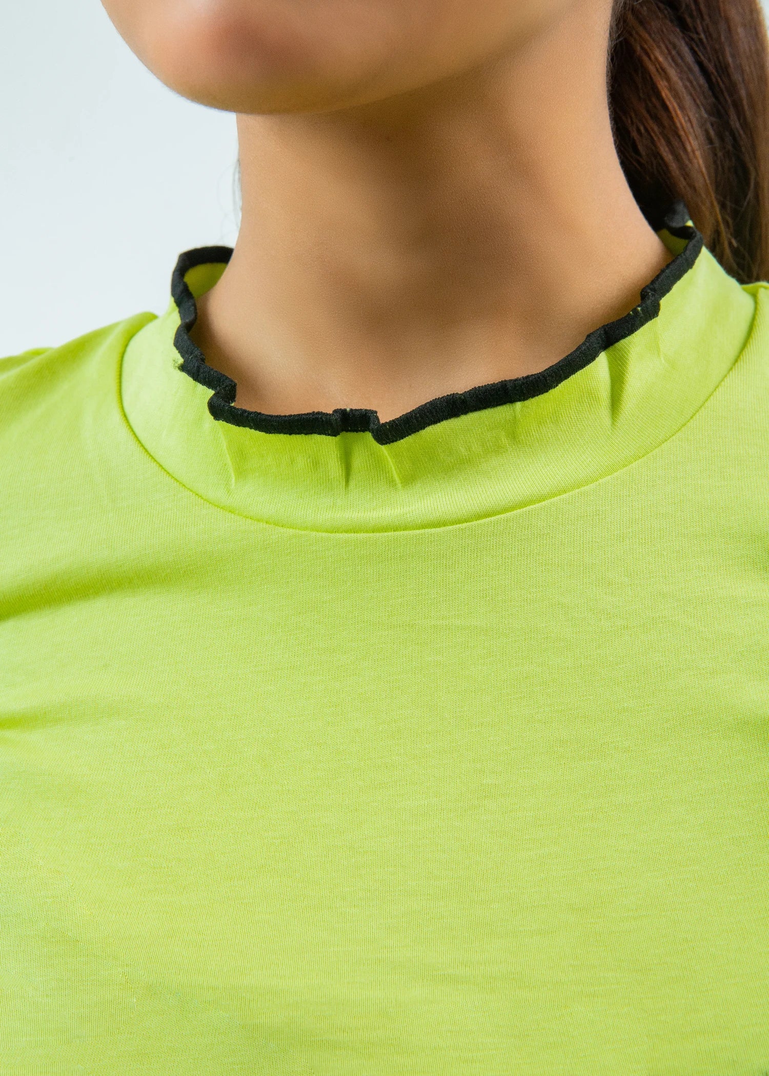 cotton jersey Top in Neon green
