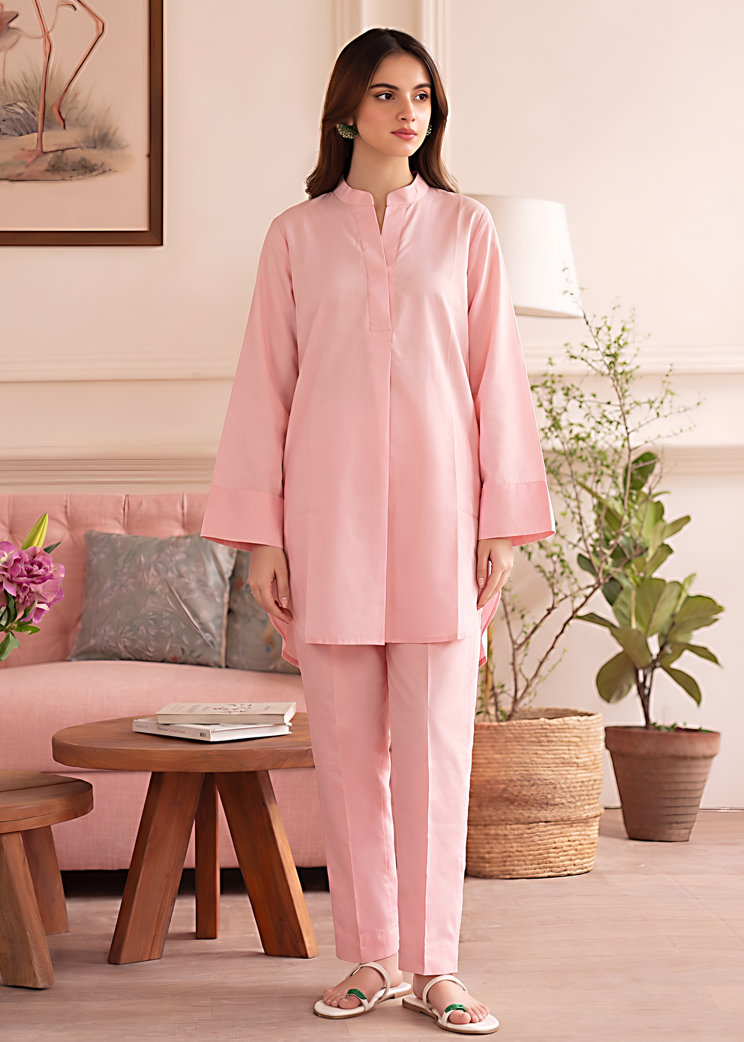 cotton Co Ord Sets in Blush pink