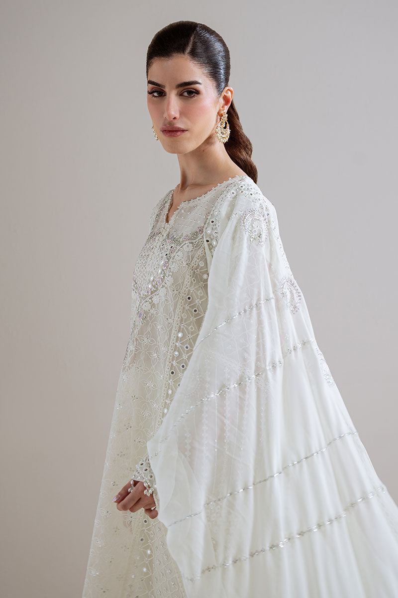 organza Unstitched in Cream