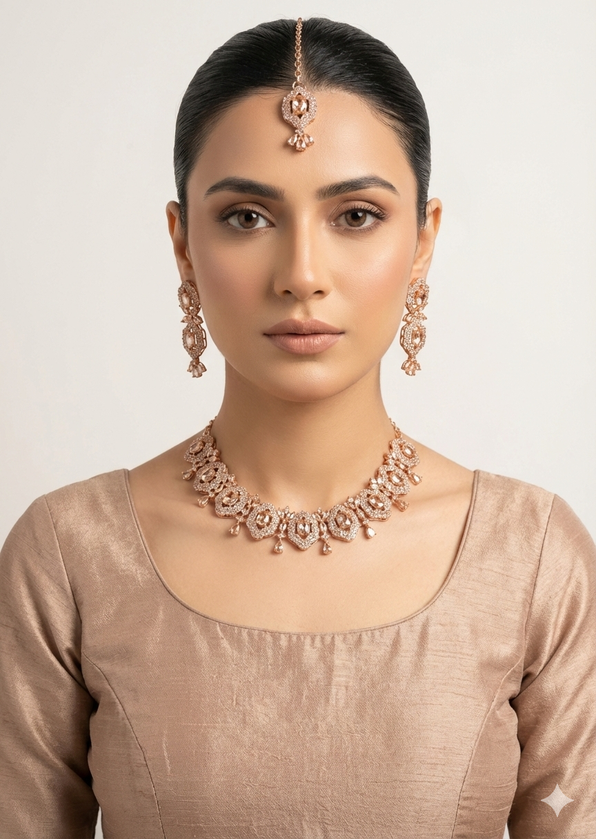 Jewelry Set in Gold, champagne Color by - Trendy Women Jewelry Set YQH7723