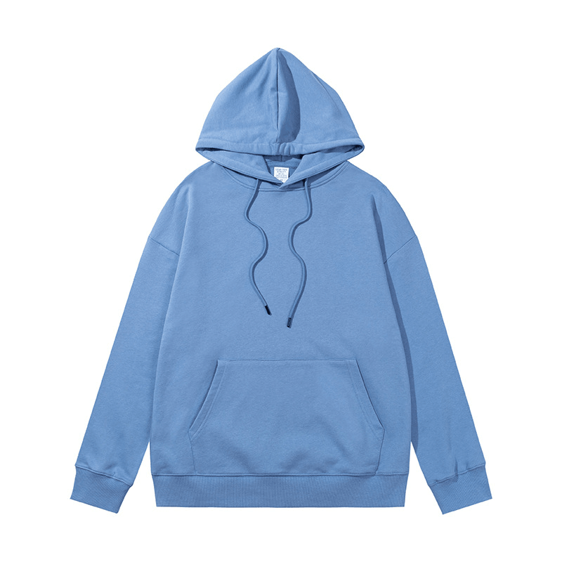 Heavy Terry Loose Hooded Solid Color Men'S and Women'S Sweater