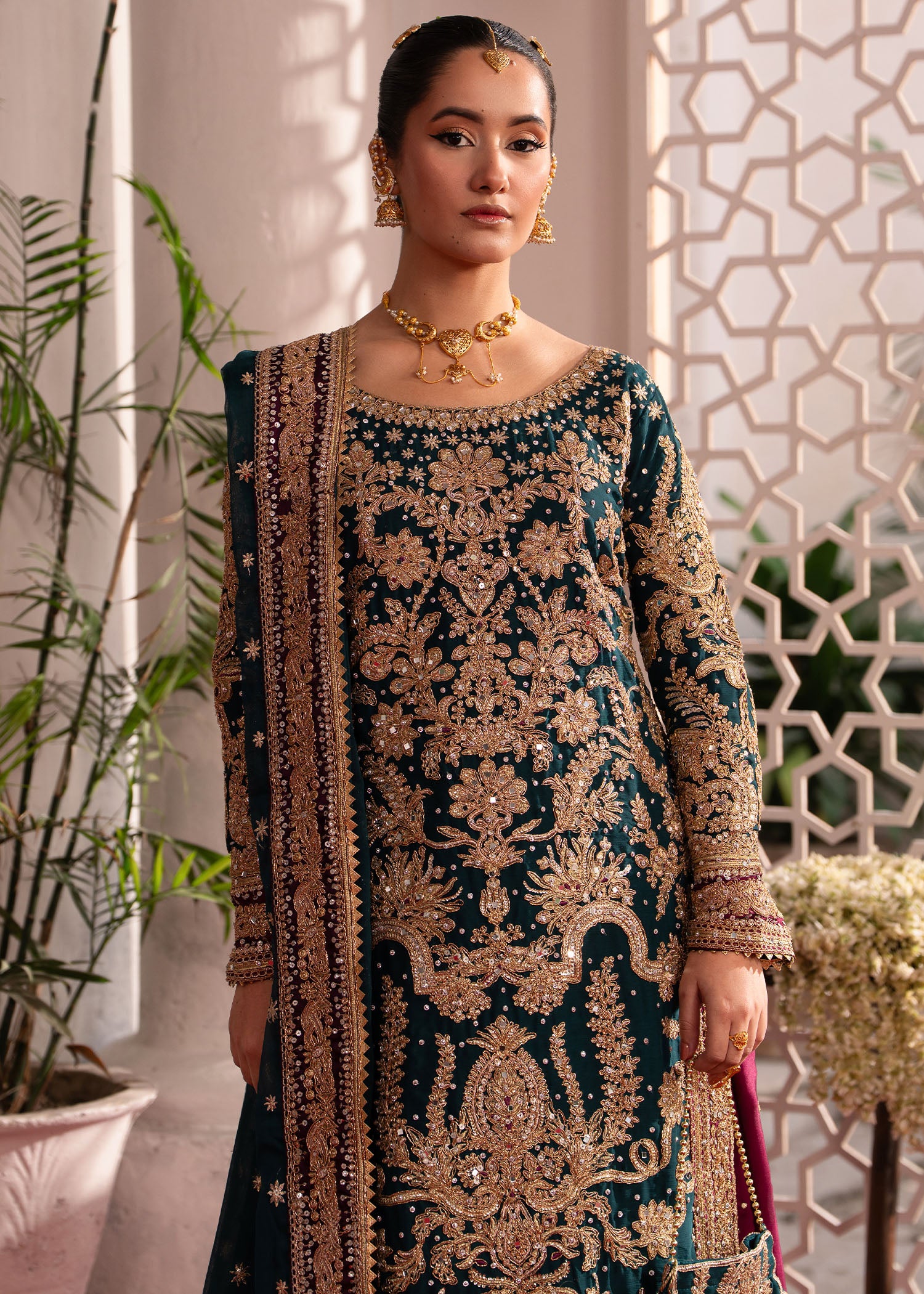 charmuse/shamooz Lehenga in Bottle green