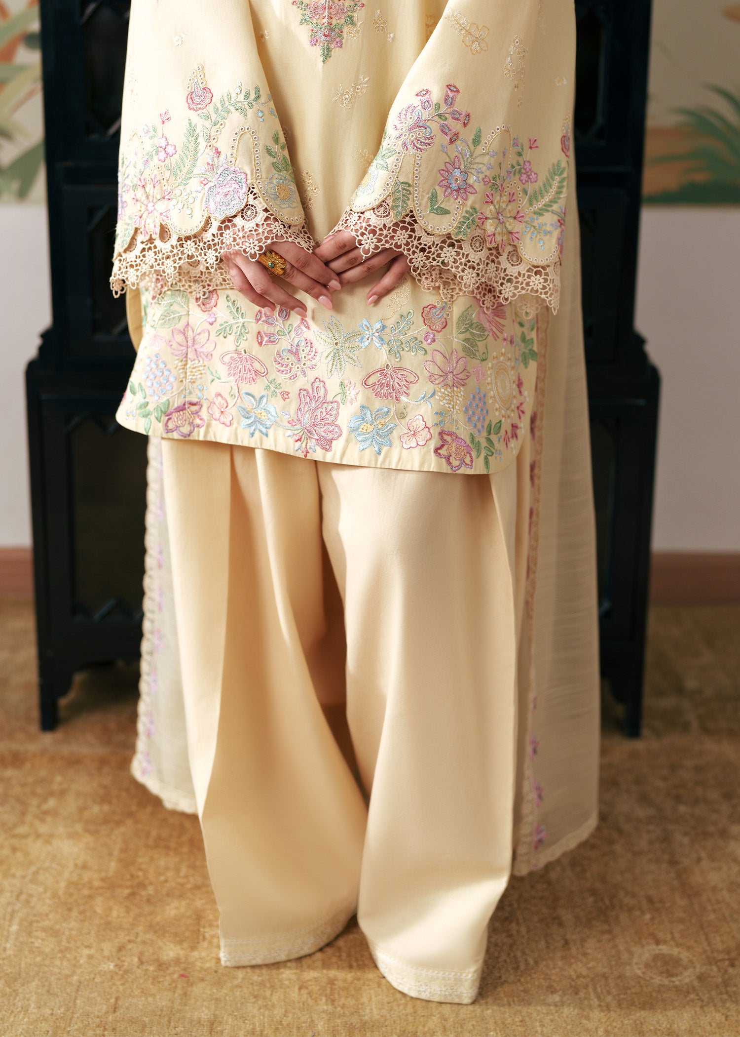 lawn Kurta Set in Butter