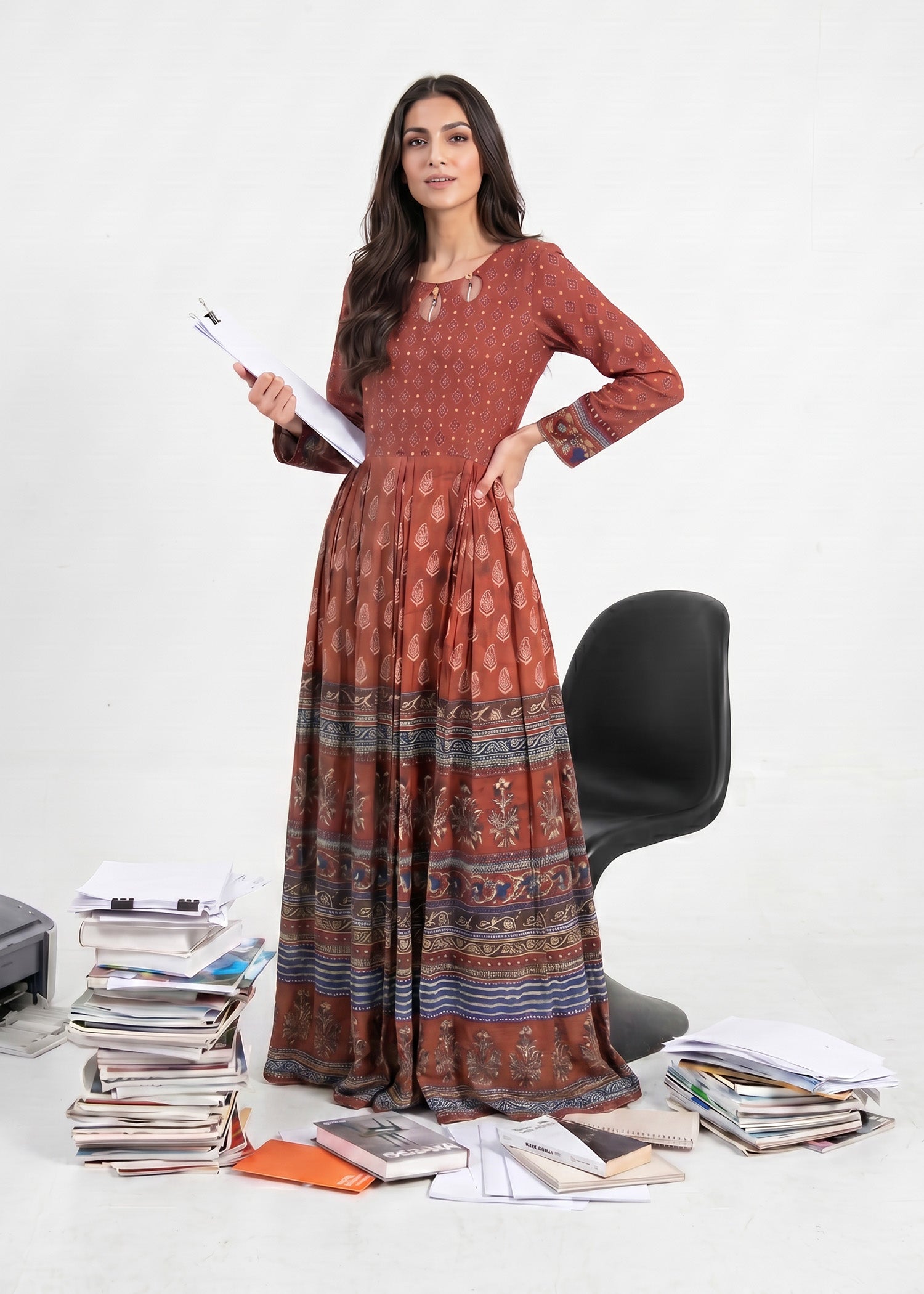lawn Maxi in Rust red