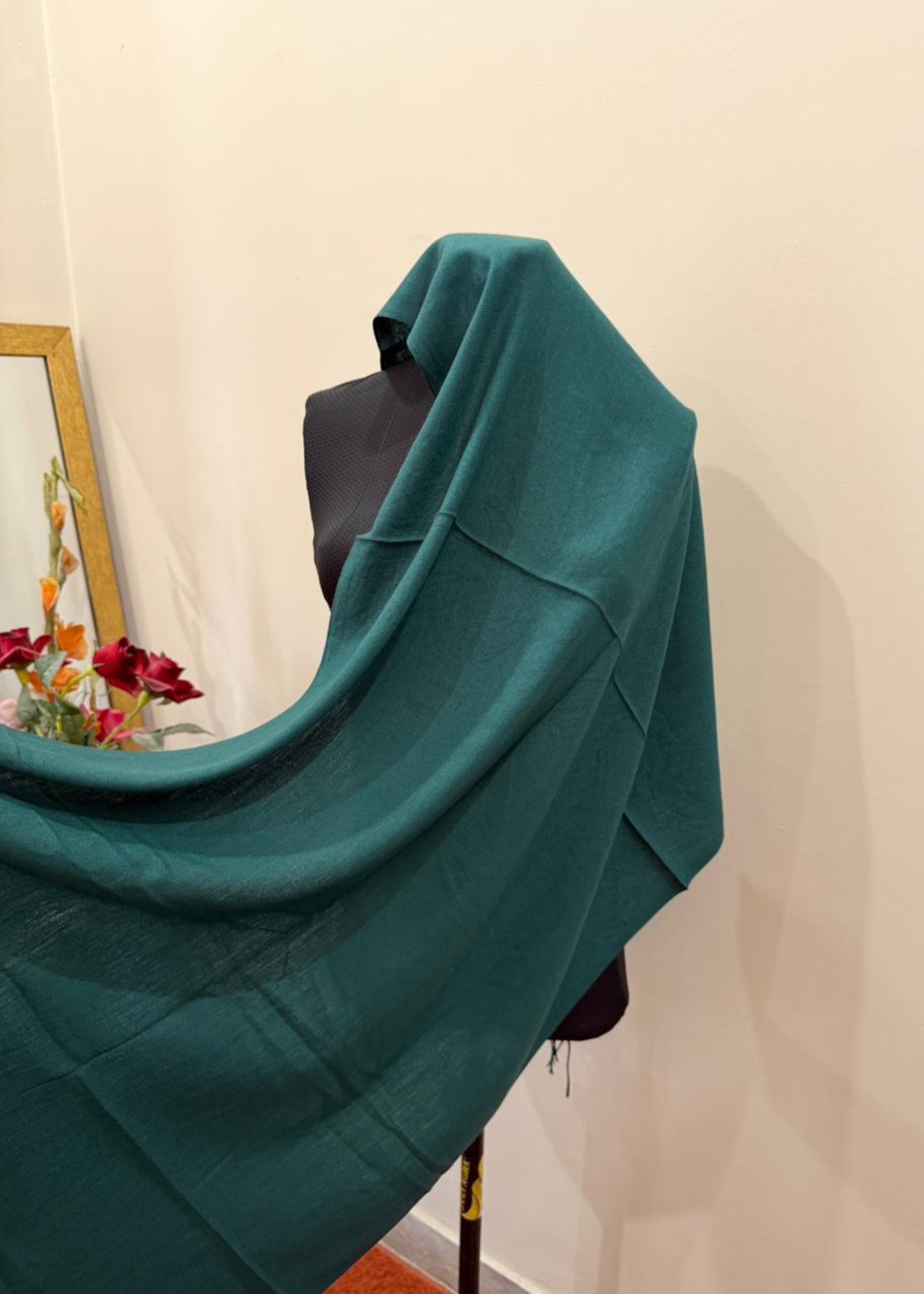 cashmere wool Hijab in Bottle green
