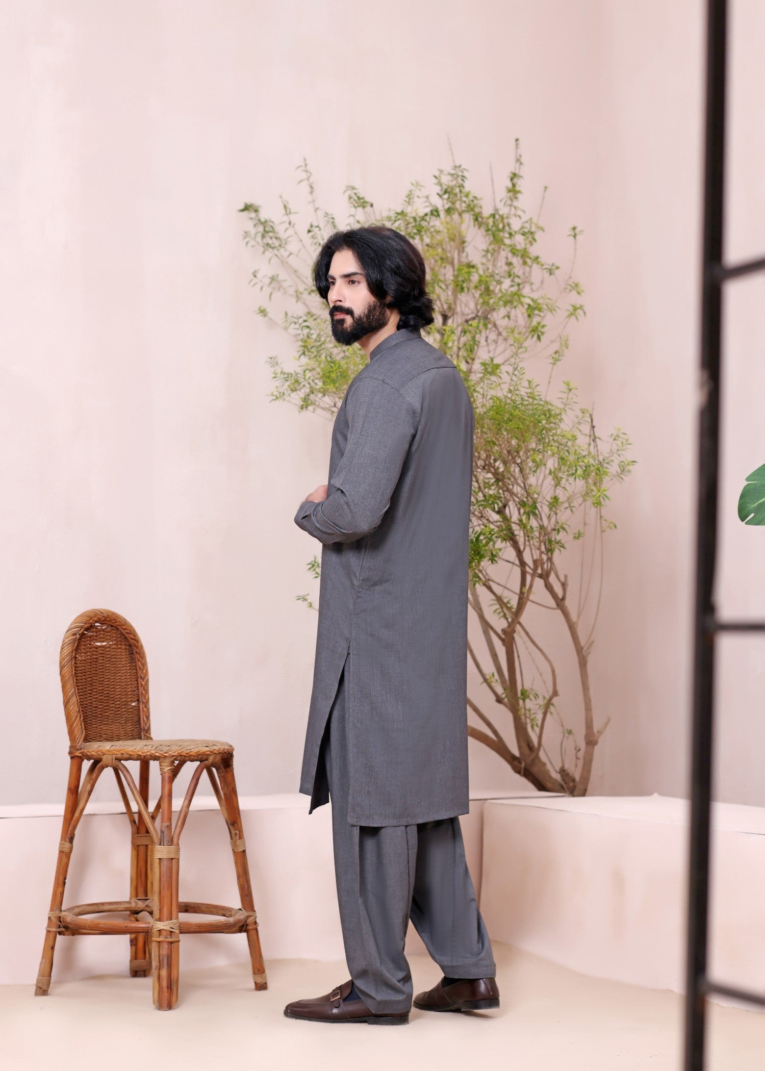 wash & wear Prince Coat in Grey