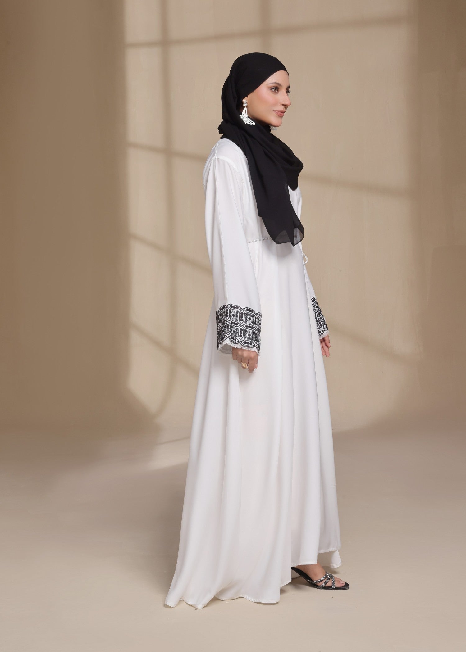 nidha Abaya in White