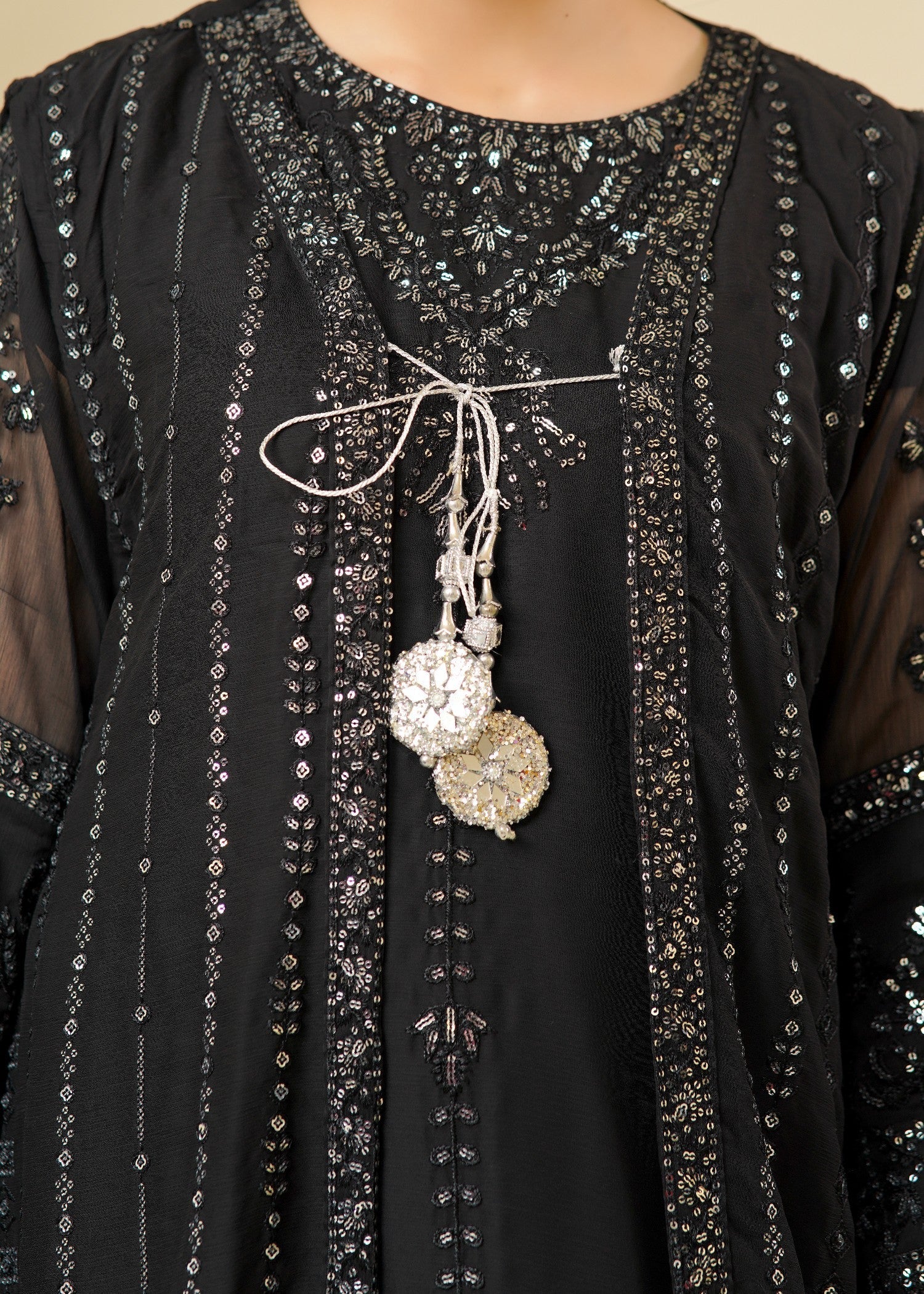 chiffon Gown in Black
