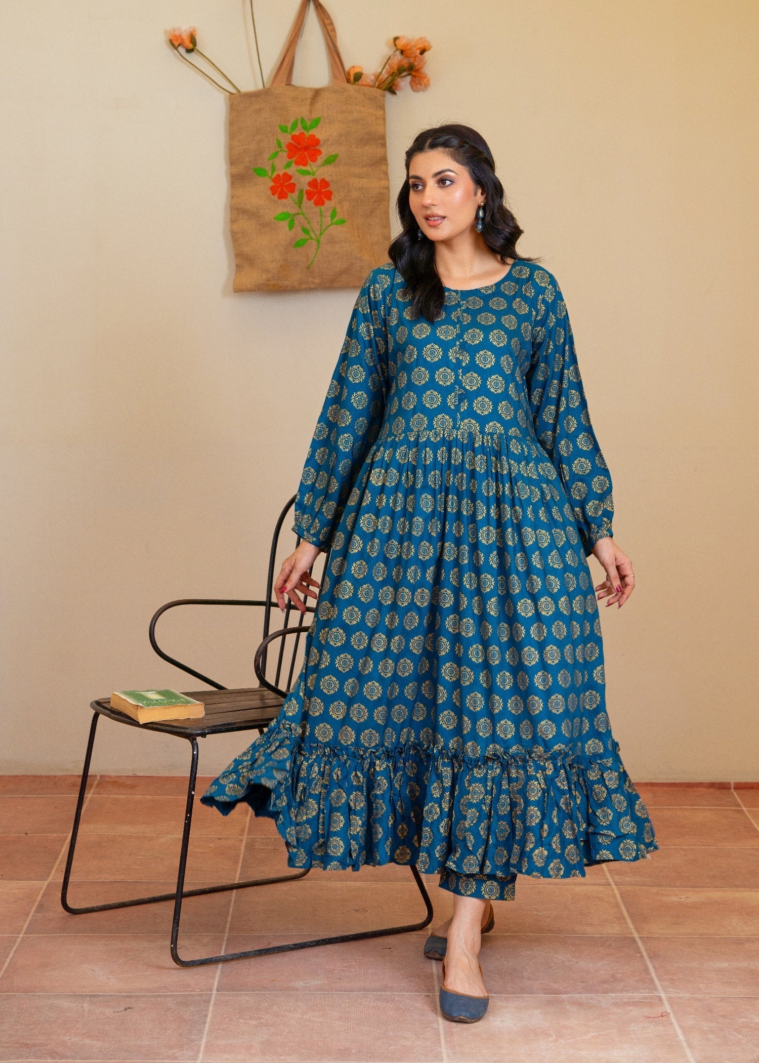 linen Maxi in Teal