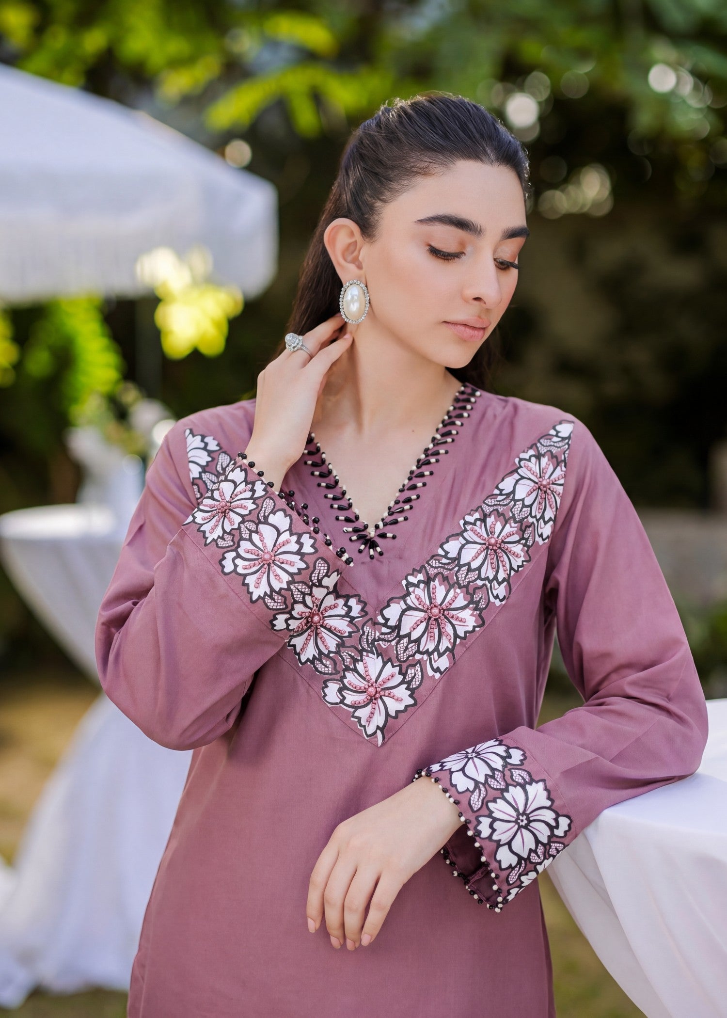 lawn Kurta Set in Zinnia pink