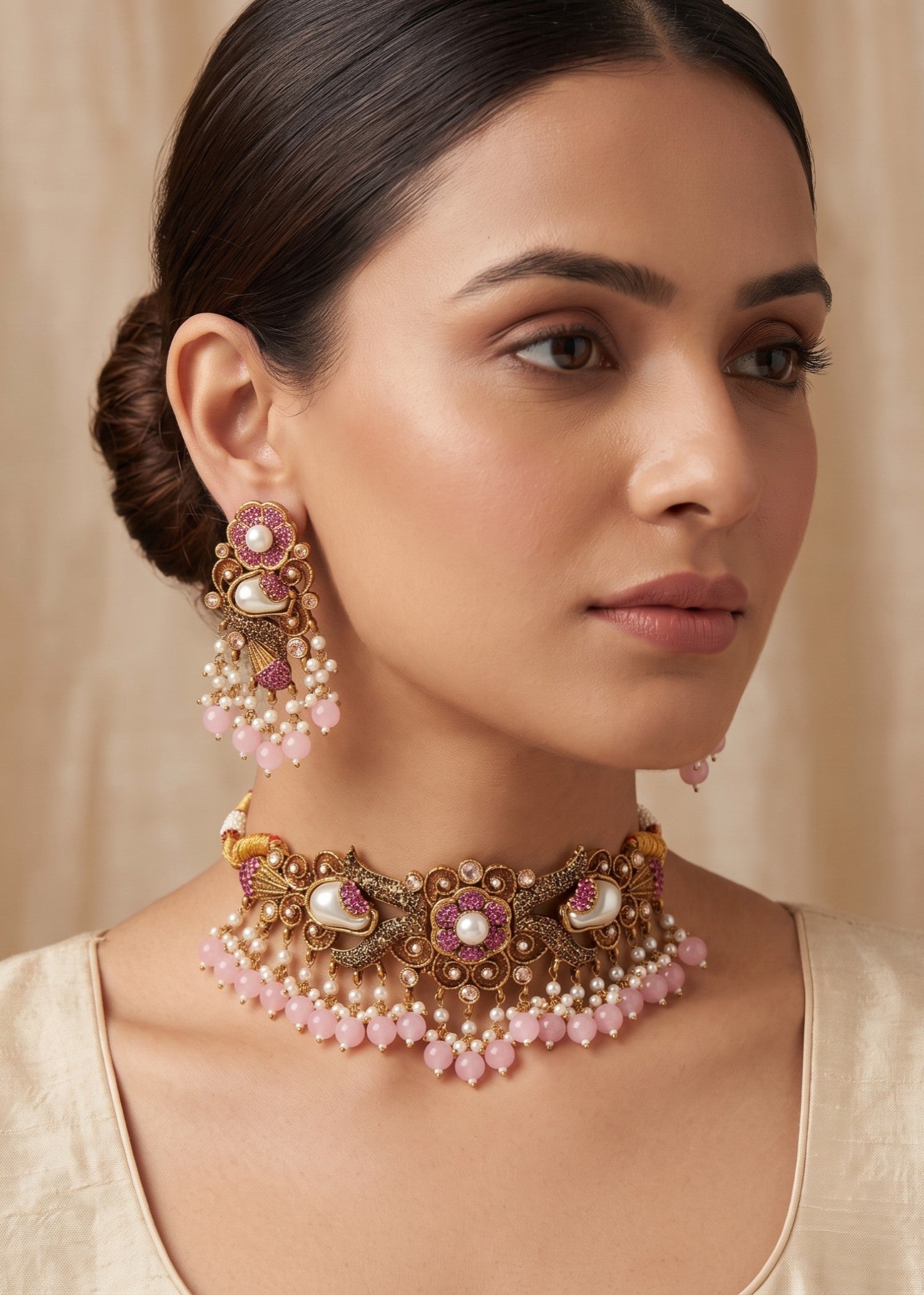 Choker in Pink Color by - Trendy Women Choker DKQ7067