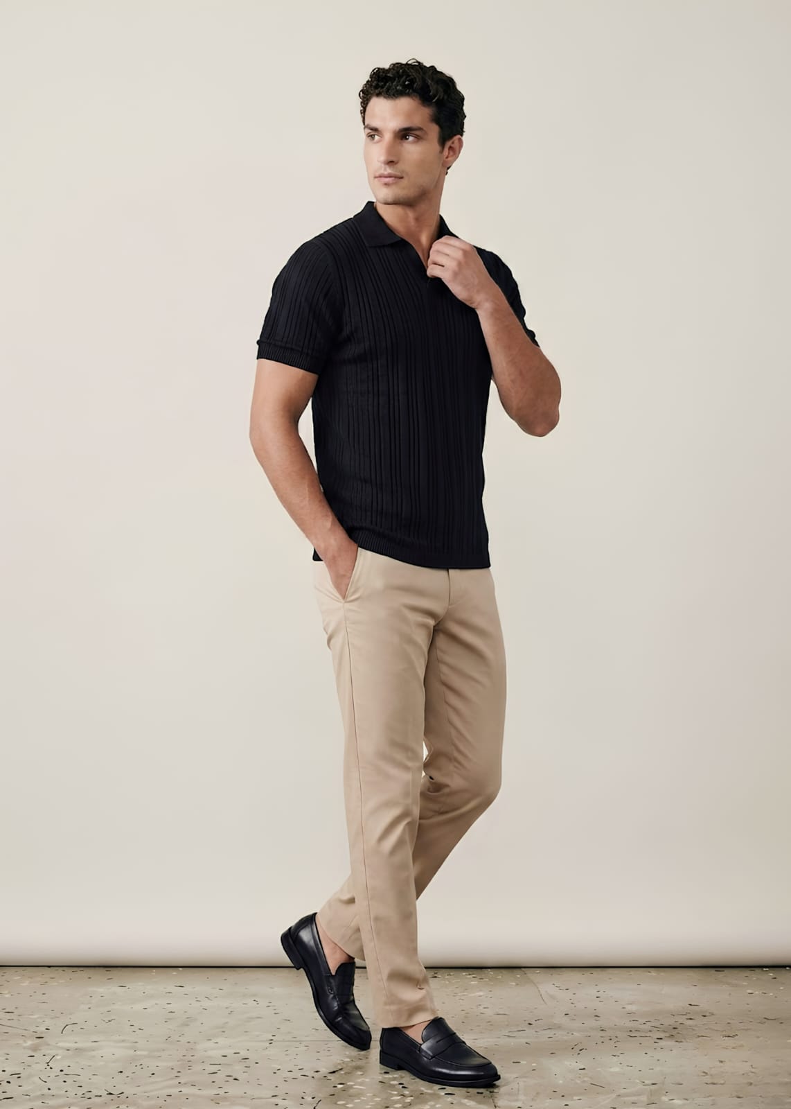 jacquard Polo Shirt in Blue