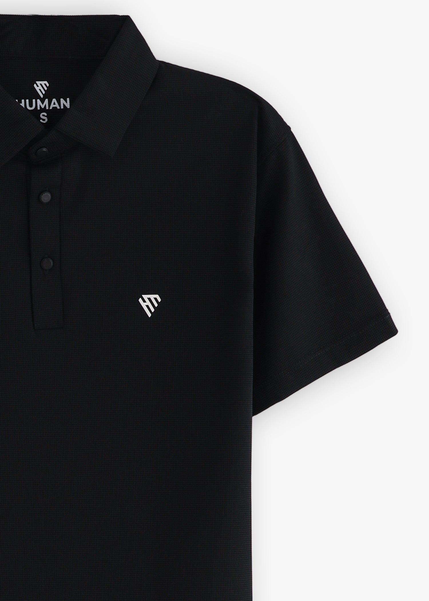 spandex Polo Shirt in Black