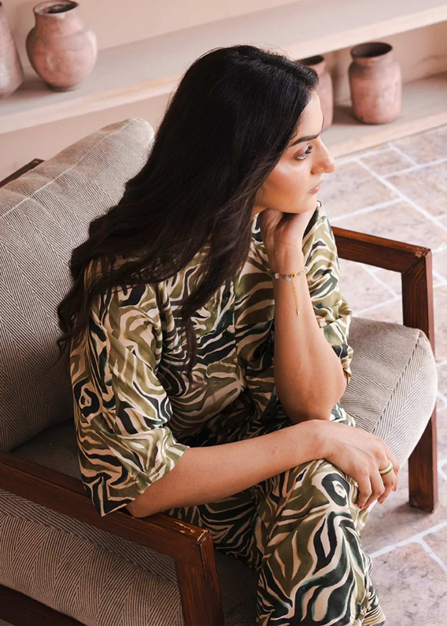 poly lawn Top in Multi