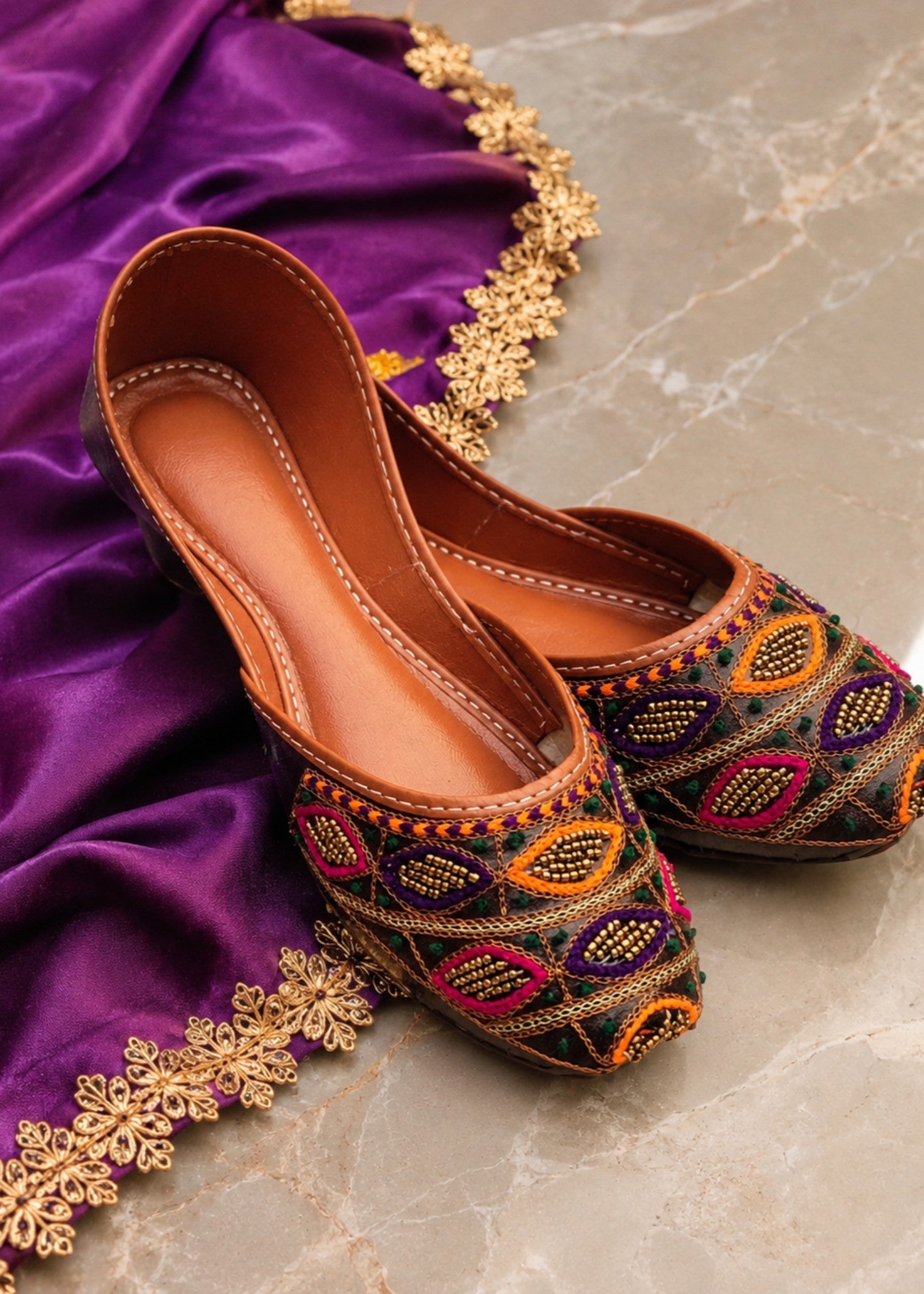 Khussa in Multi by - High Quality Women Khussa VIG0092