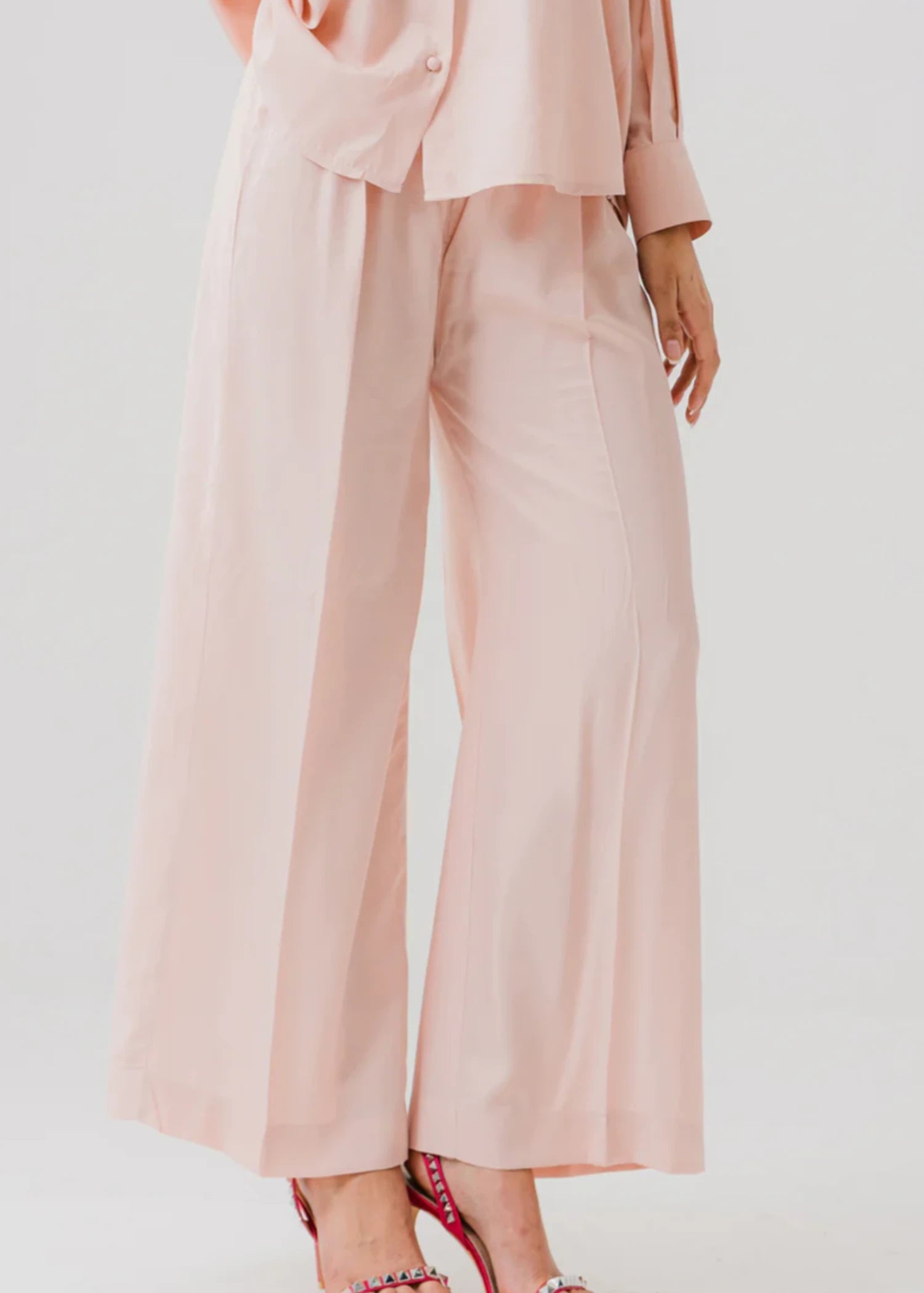 polyester Trousers in Pink