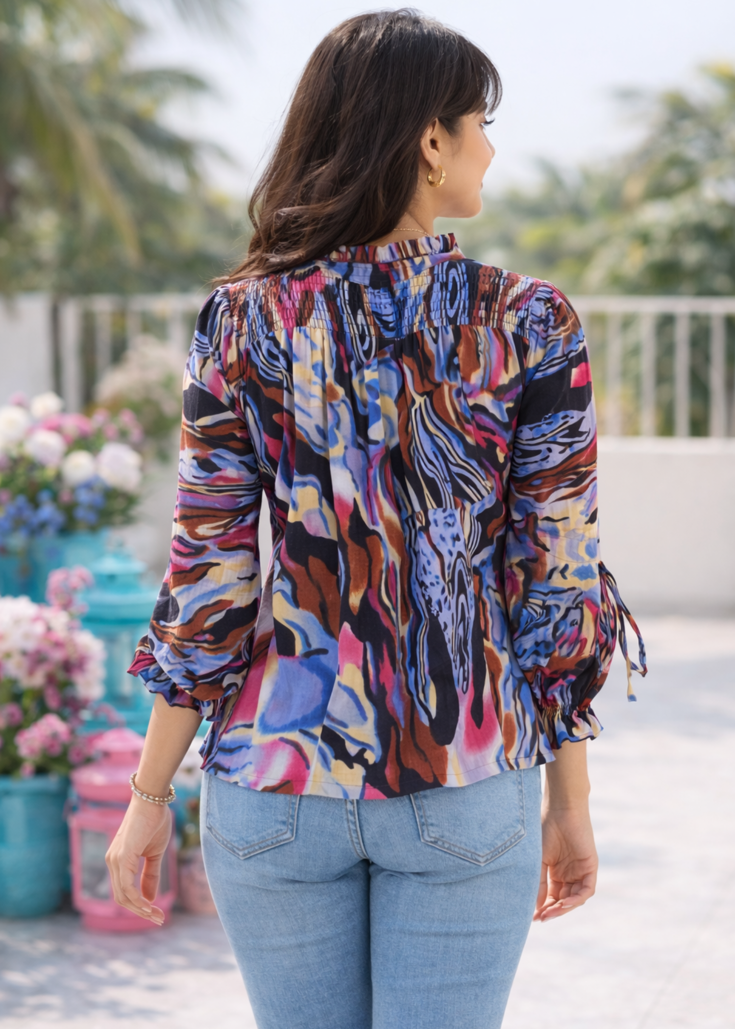 linen Top in Multi