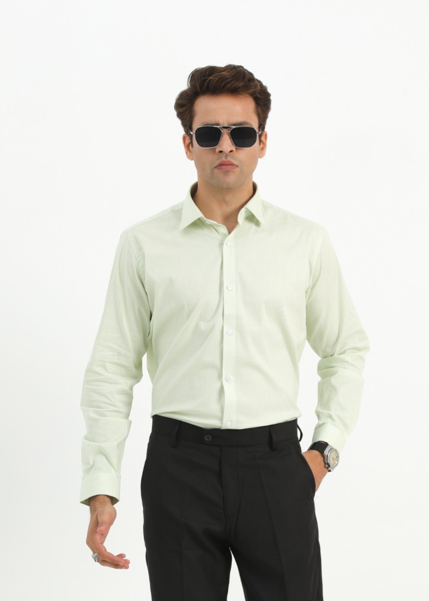 cotton Formal Shirt in Mint green