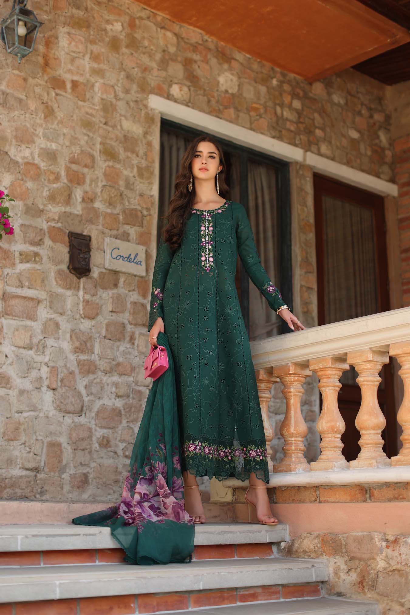 Luxury Eid Schiffli Laserkari Lawn – D1 - A - Sorina