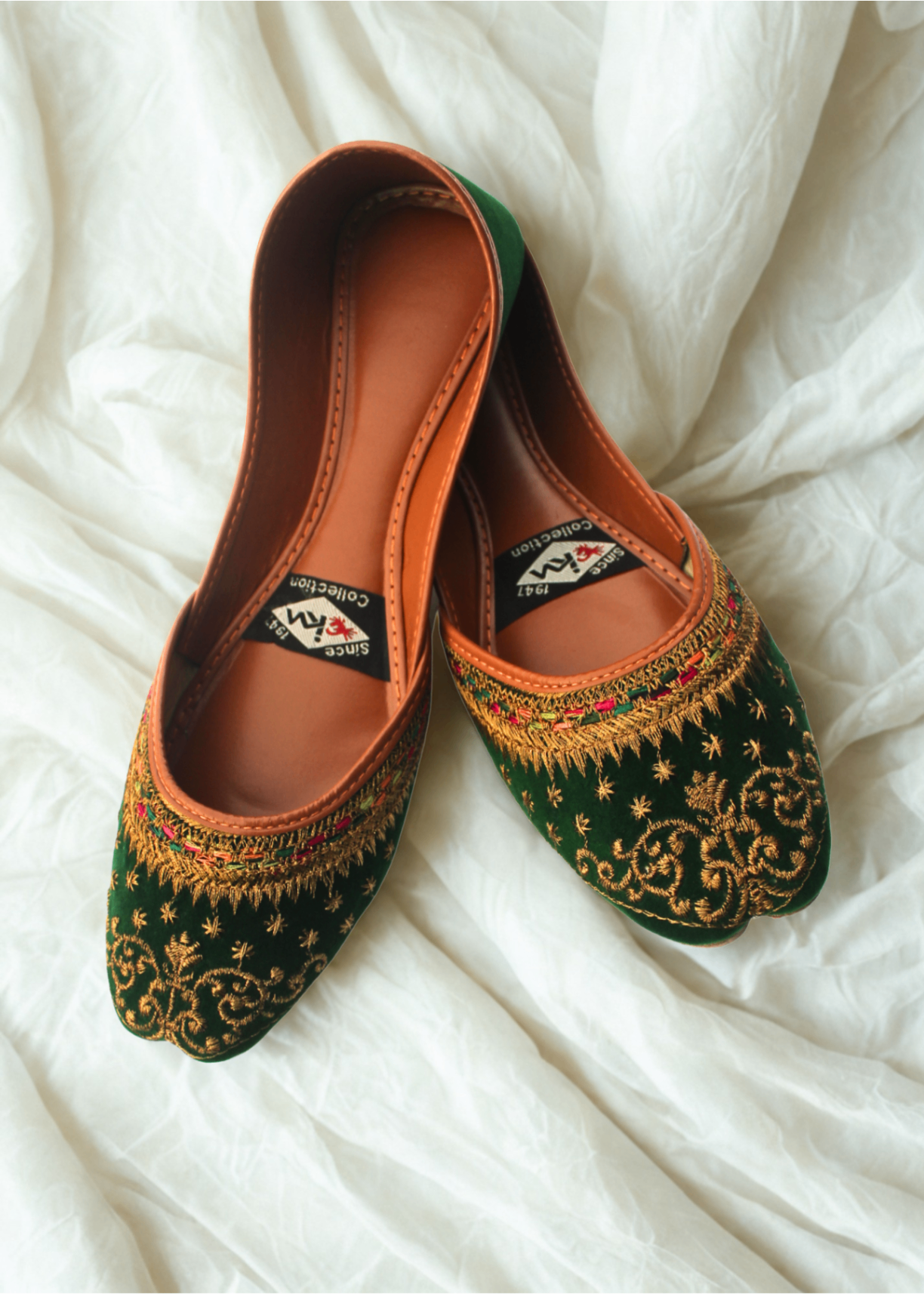 Khussa in Green by - High Quality Women Khussa OPM8416