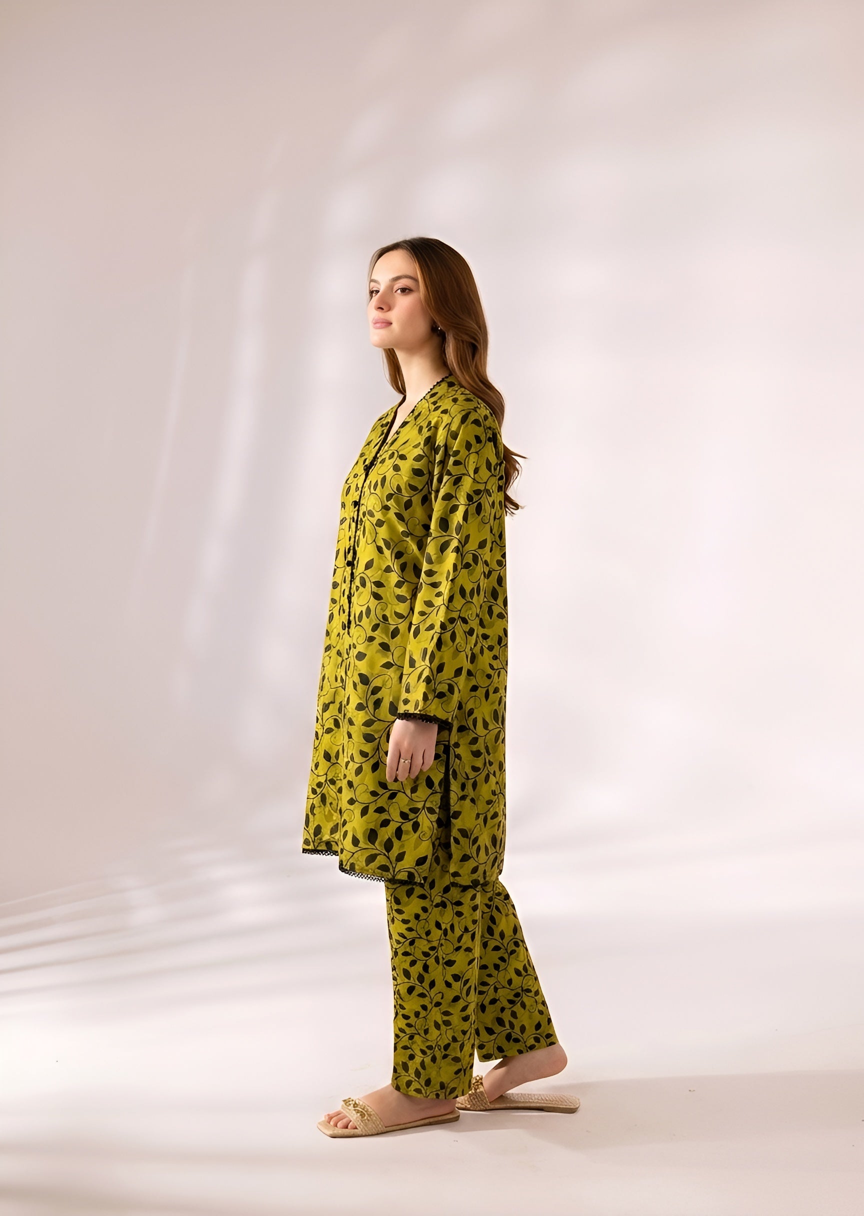 cambric Co Ord Sets in Lime green