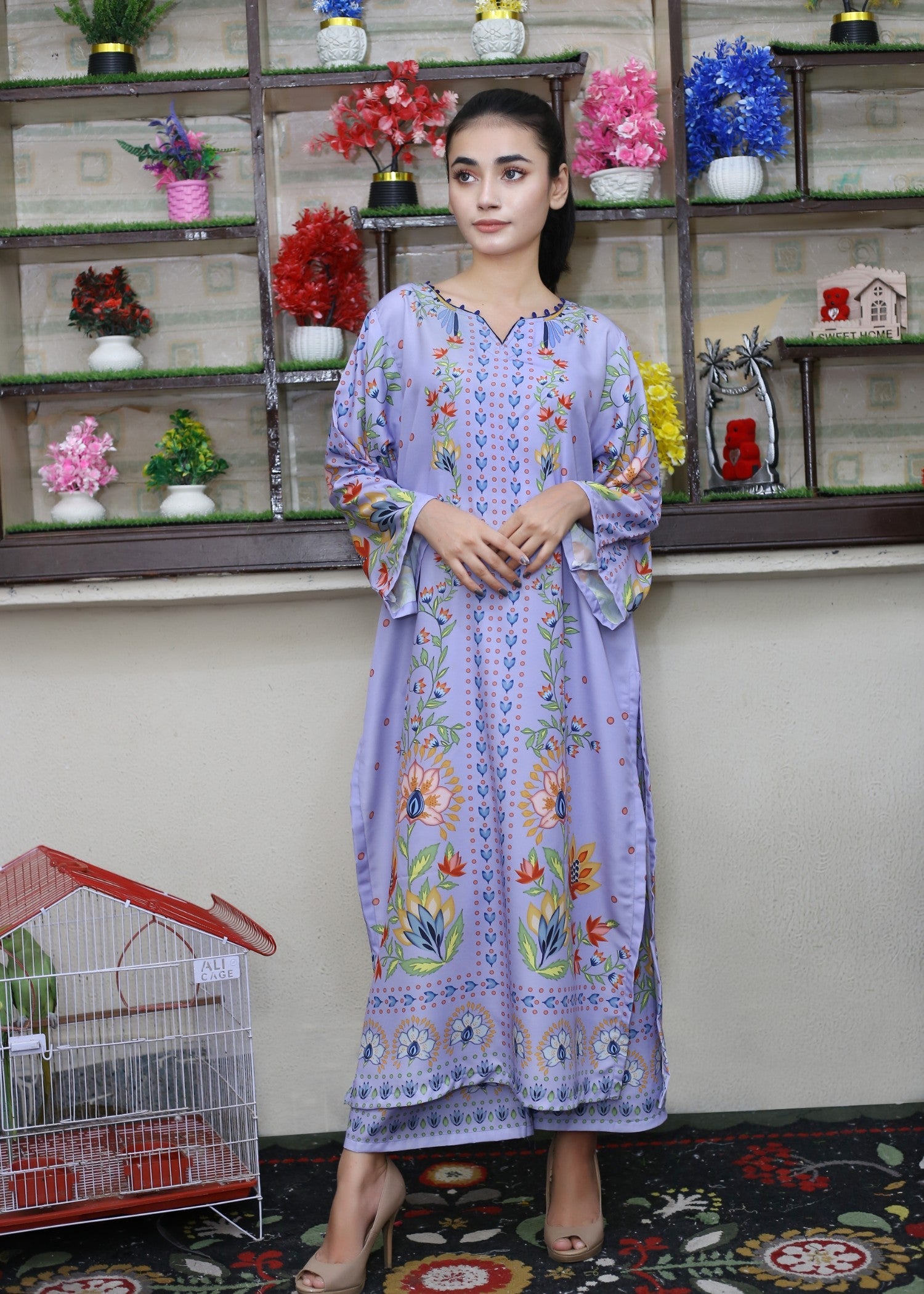 poly lawn Co Ord Sets in Lavender mist