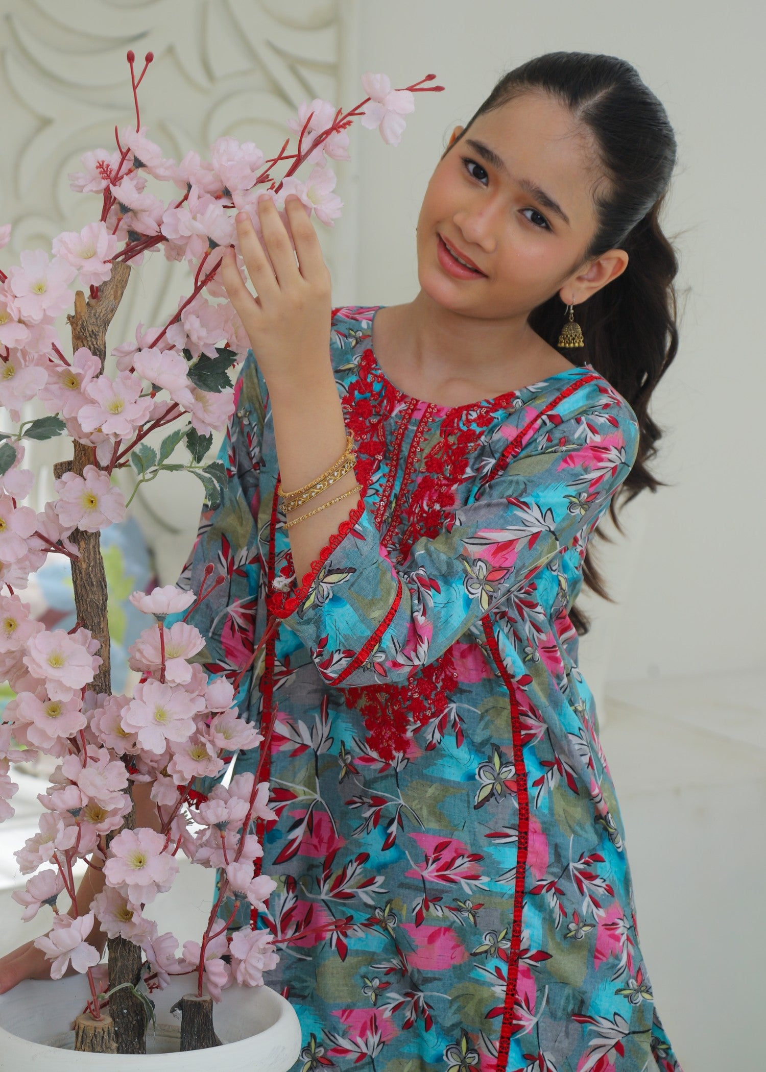 lawn Gharara in Multi