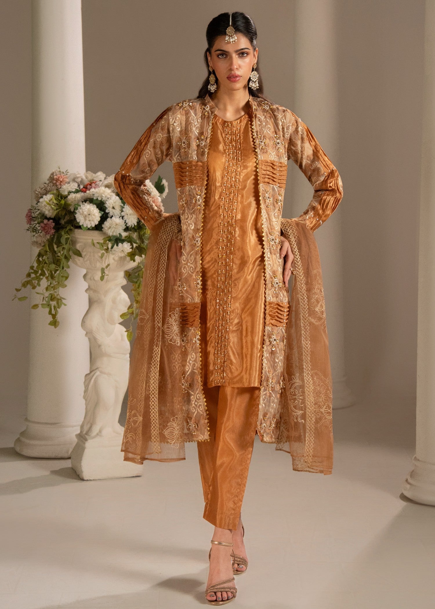 chiffon Gown in Copper