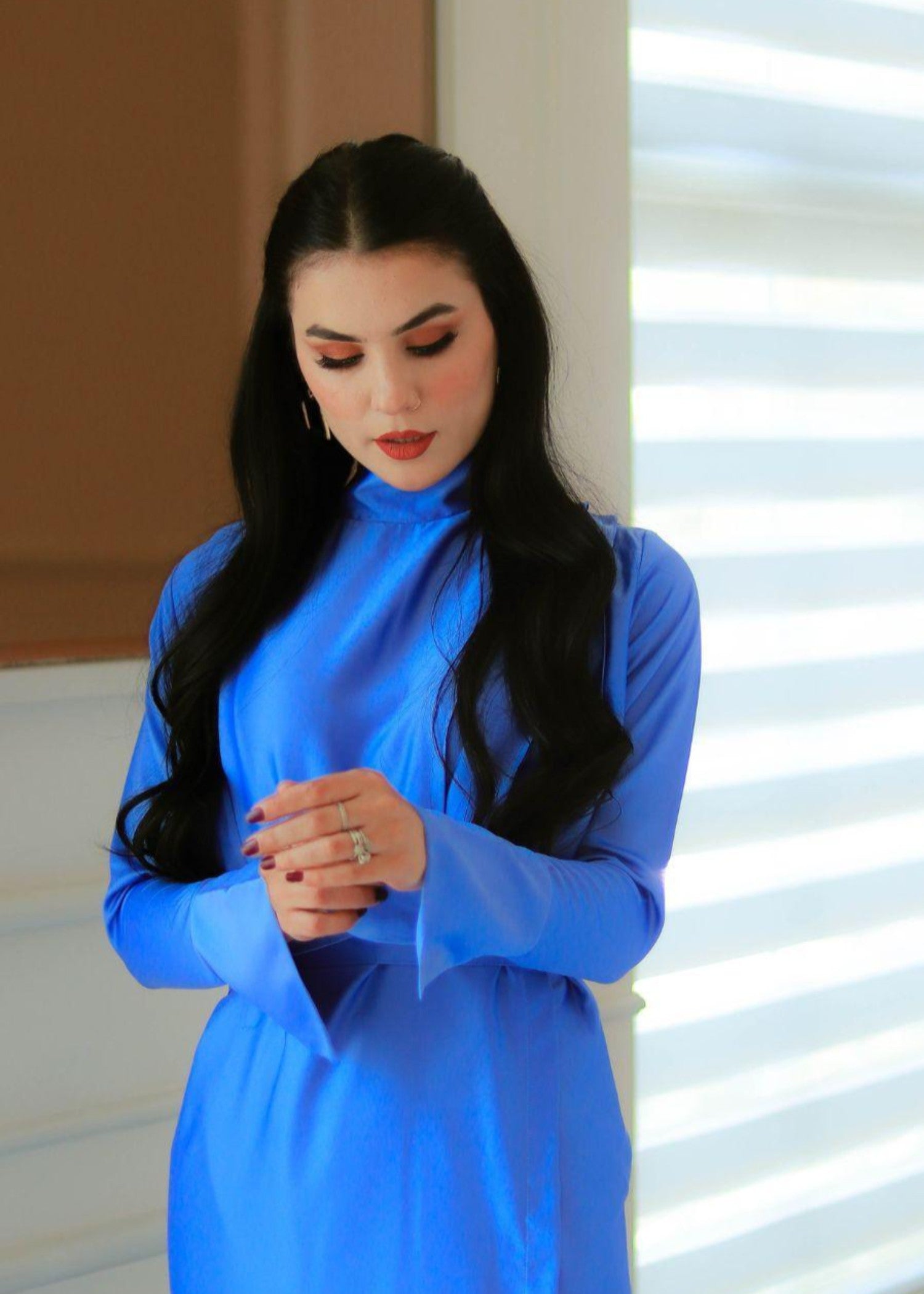 silk Dress in Royal blue