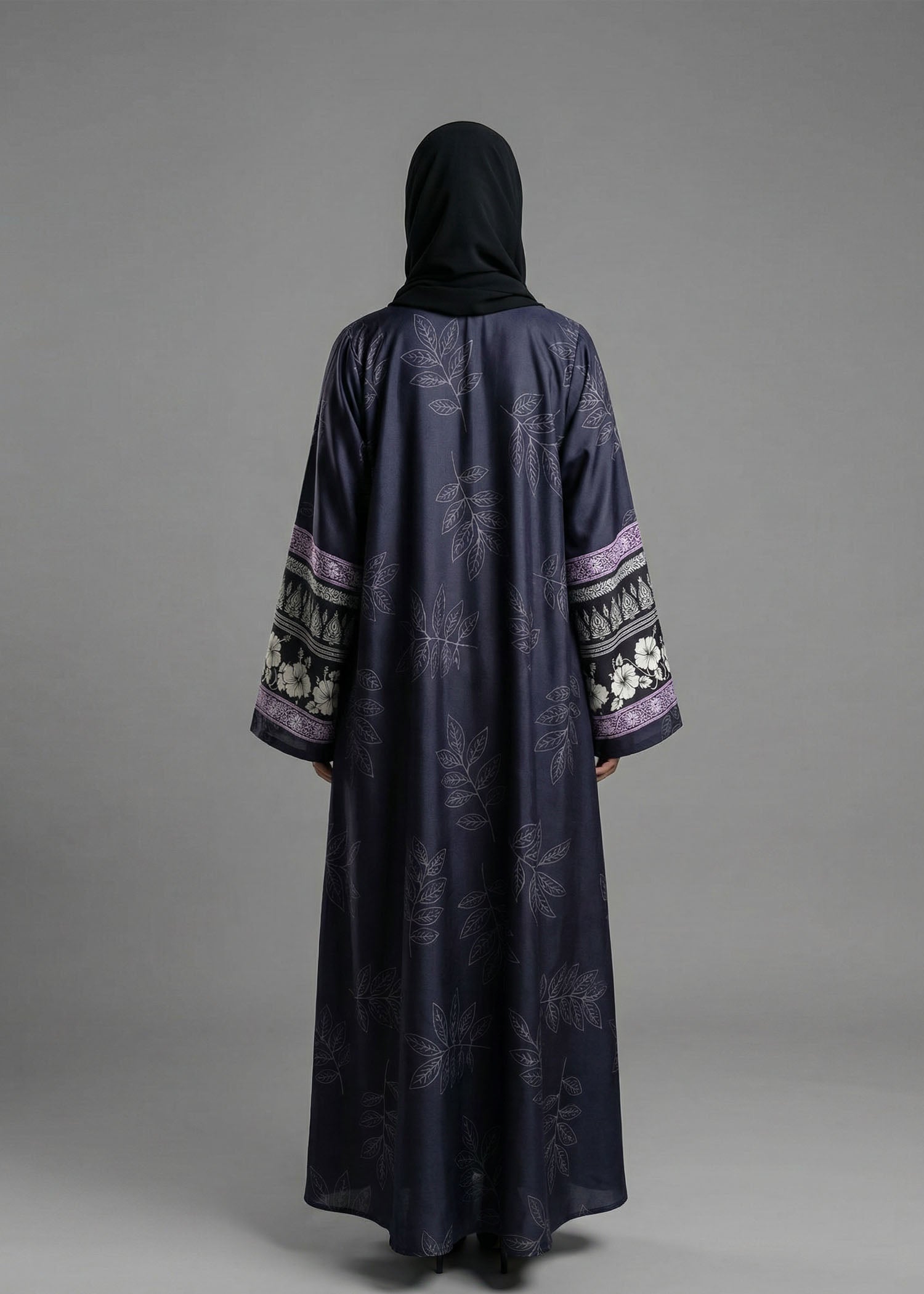 silk Abaya in Dark grey