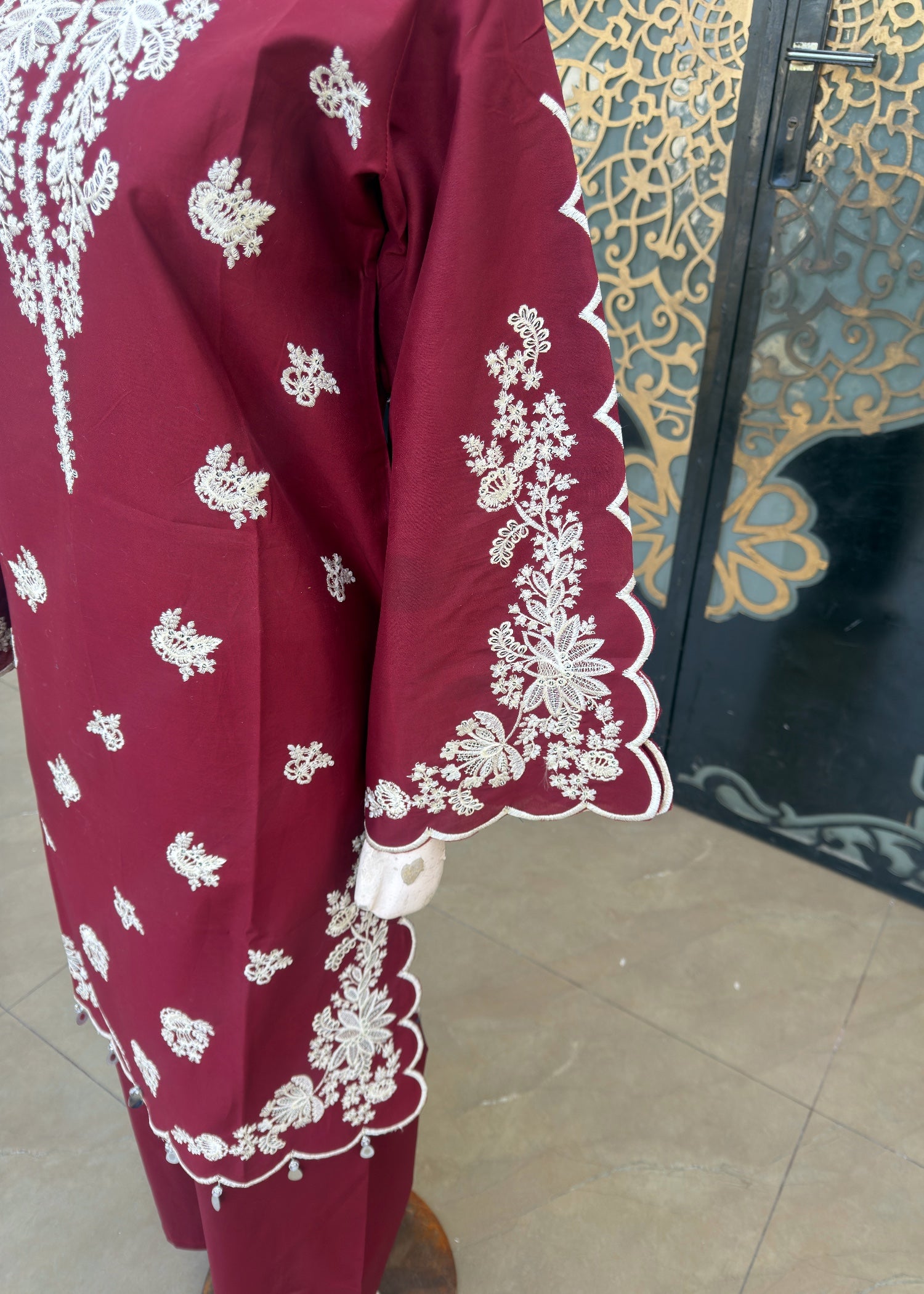 pure cotton Kurta Set in Maroon