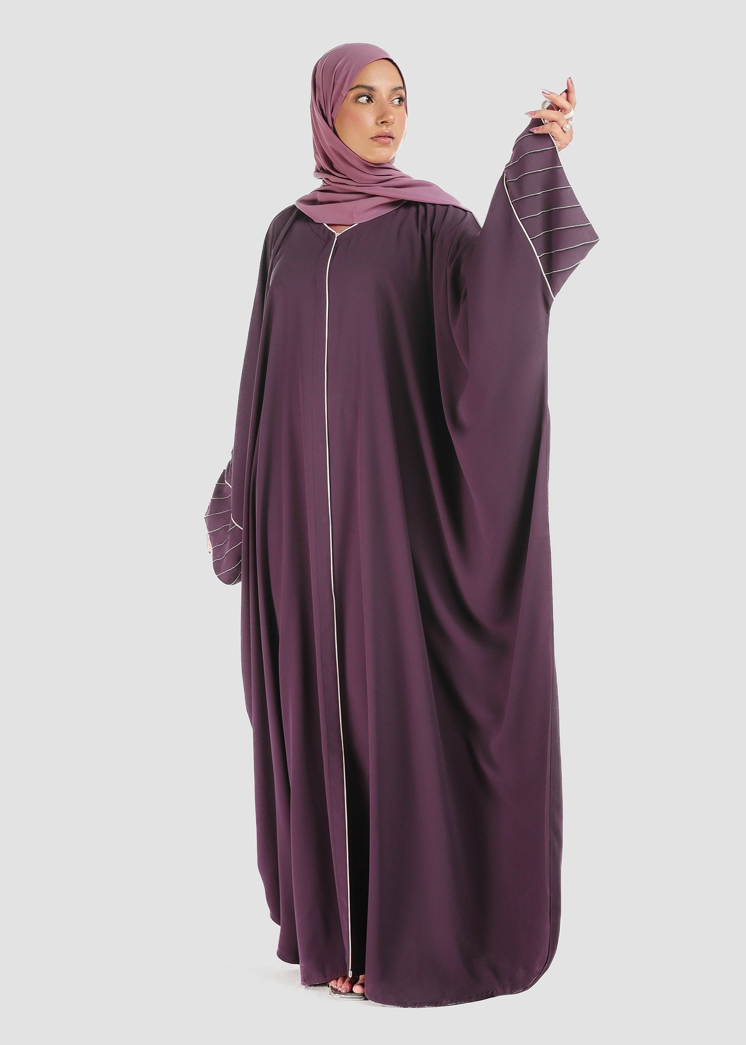 polyester Abaya in Egg plant