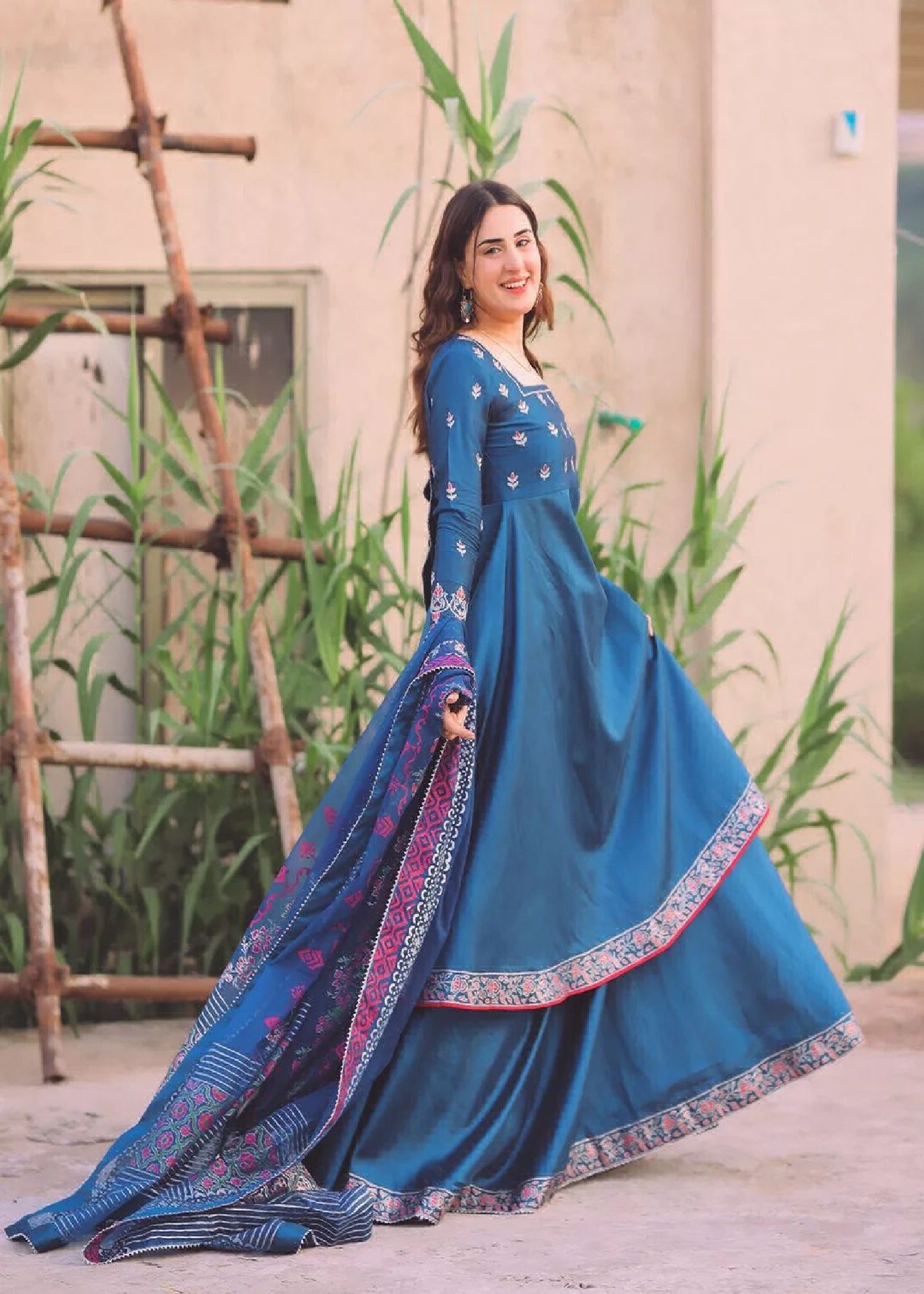 raw silk Lehenga in Blue