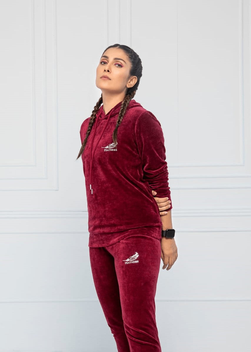 terry Tracksuit in Maroon