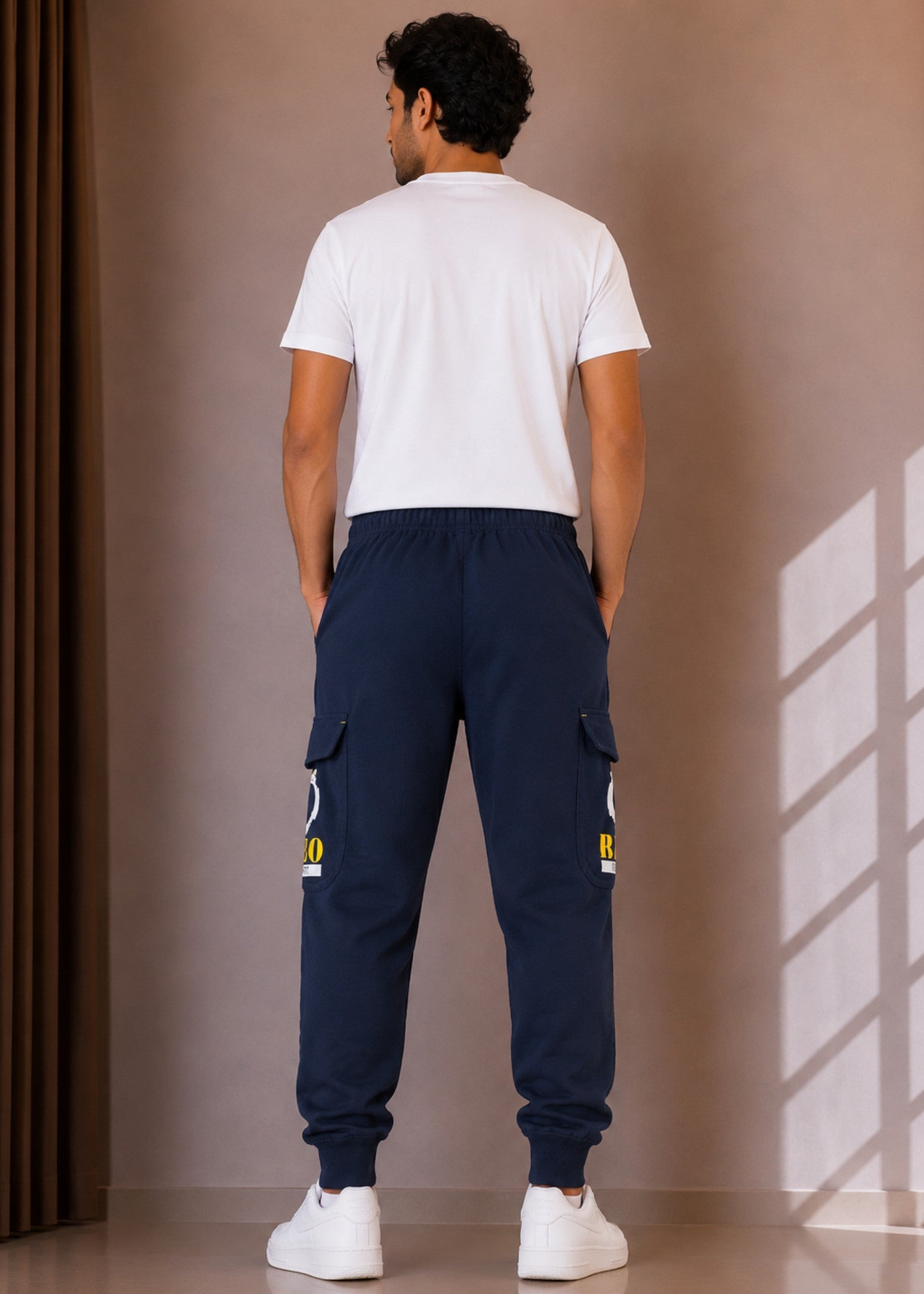 cotton Trousers in Prussian blue