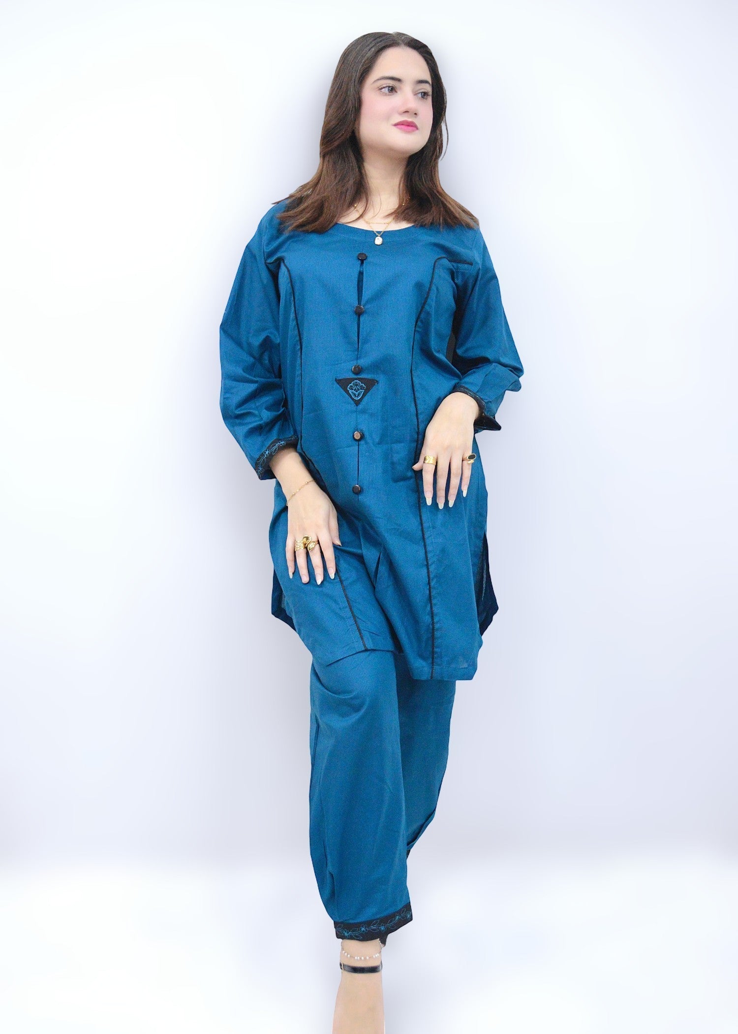 pure cotton Kurta Set in Blue