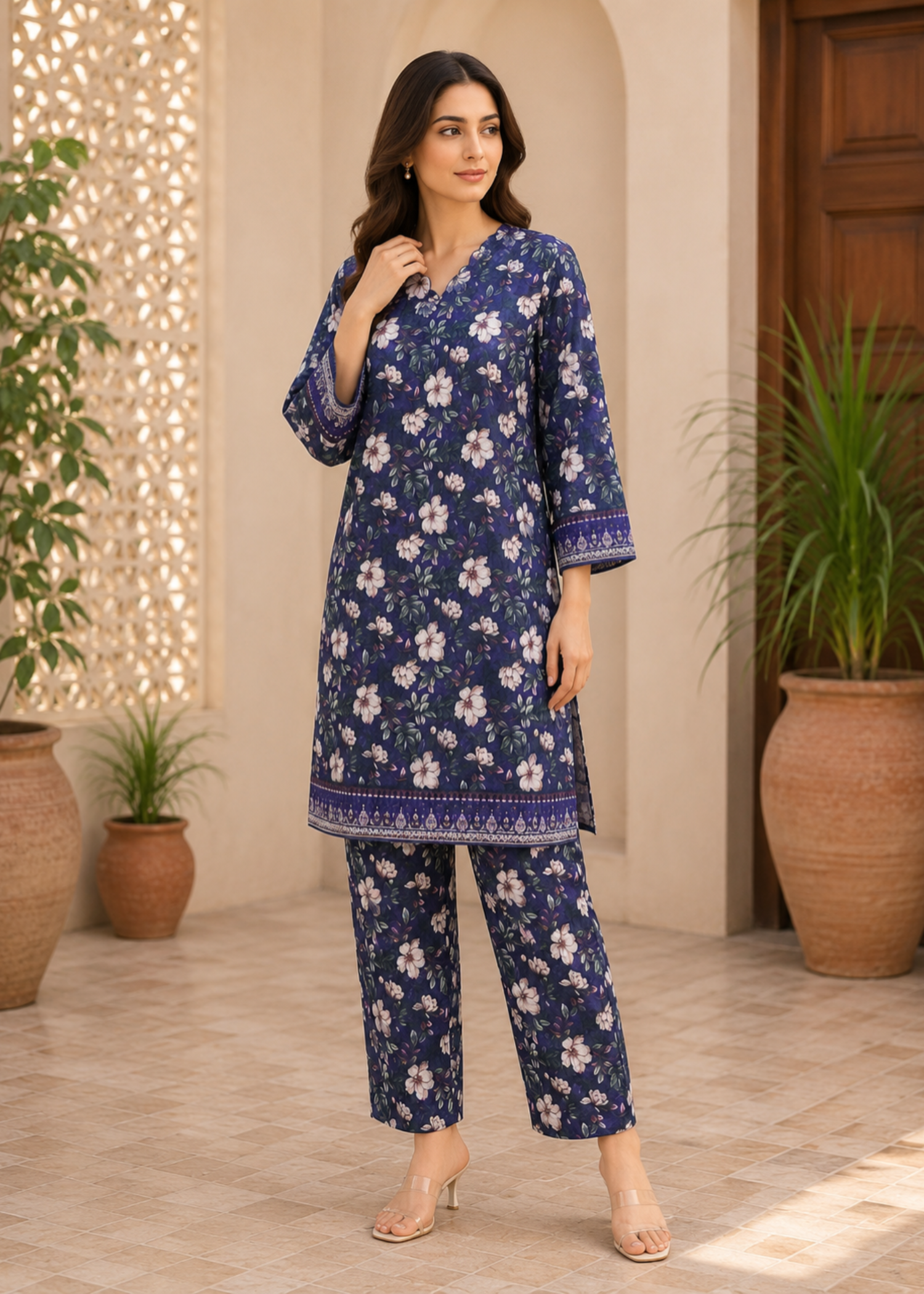 lawn Co Ord Sets in Dark blue