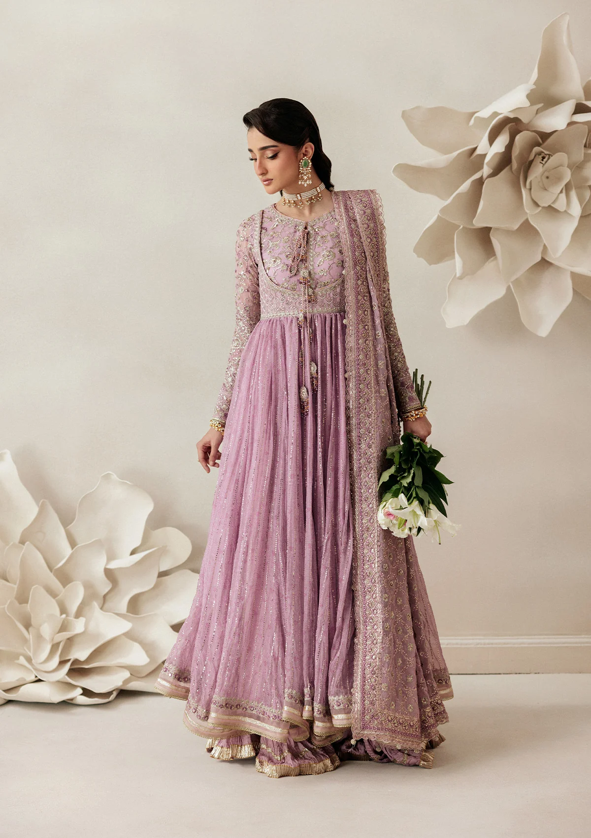 medium silk Sharara in Lavender pink