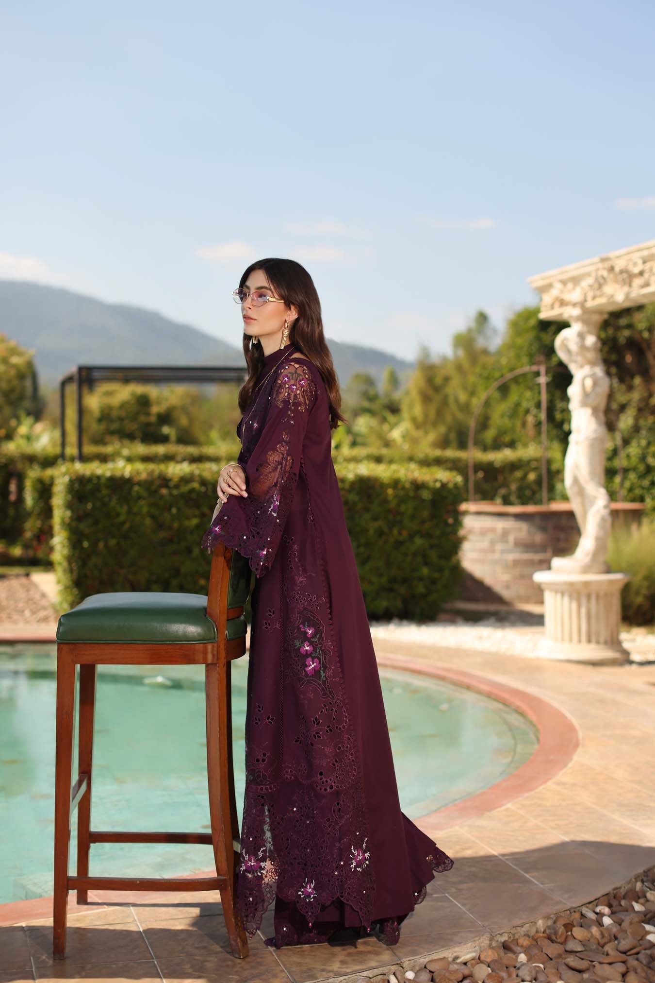 Luxury Eid Schiffli Laserkari Lawn – D8 - B - Selene