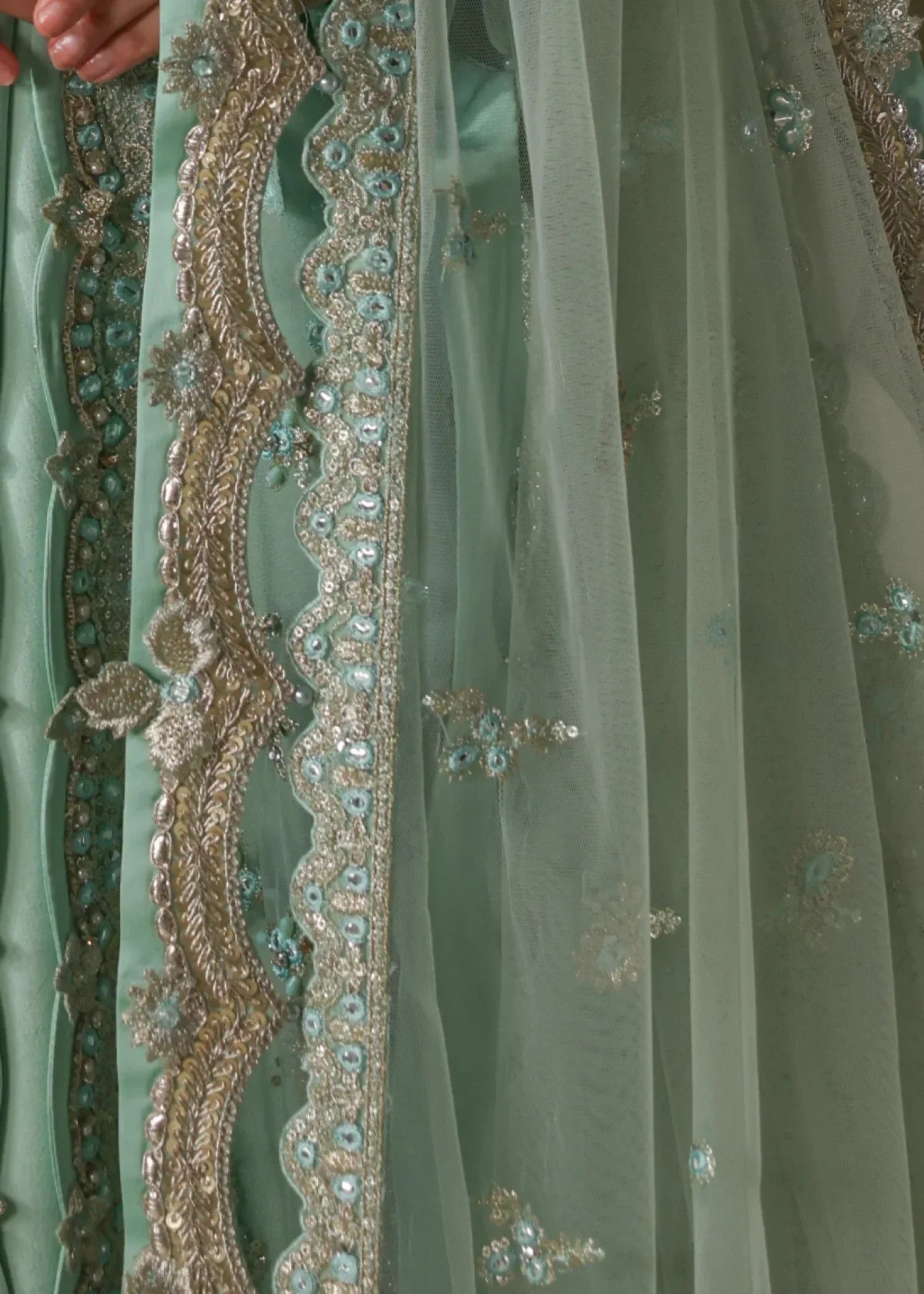 net Gown in Mint green