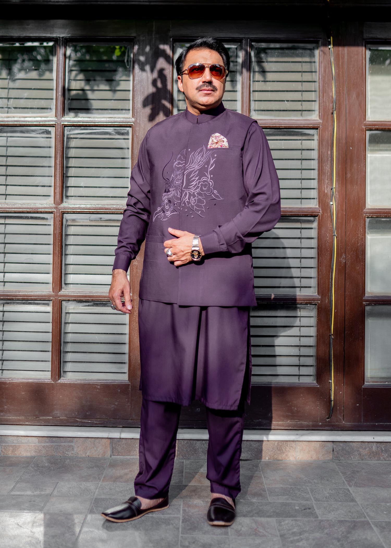 cotton Waistcoat in Plum