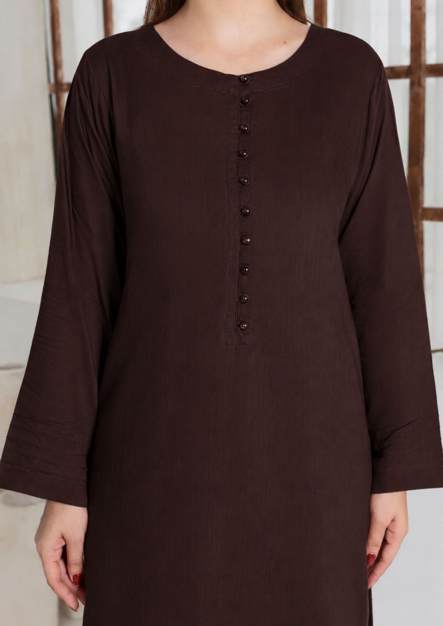 viscose Kurta Set in Chocolate brown