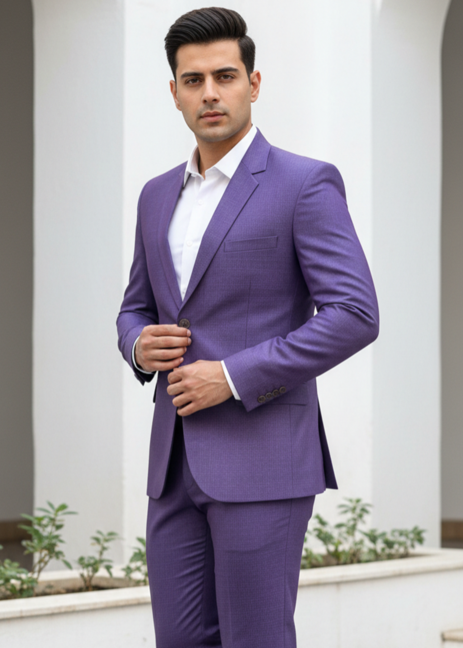 tropical Suits in Purple