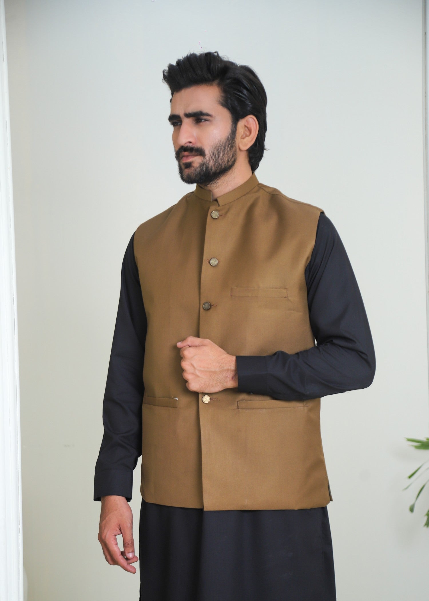 suiting Waistcoat in Golden brown